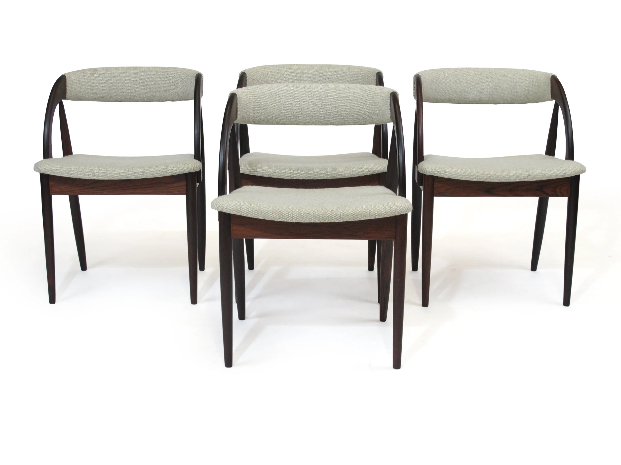 Rosewood Curved Back Dining Chairs 7