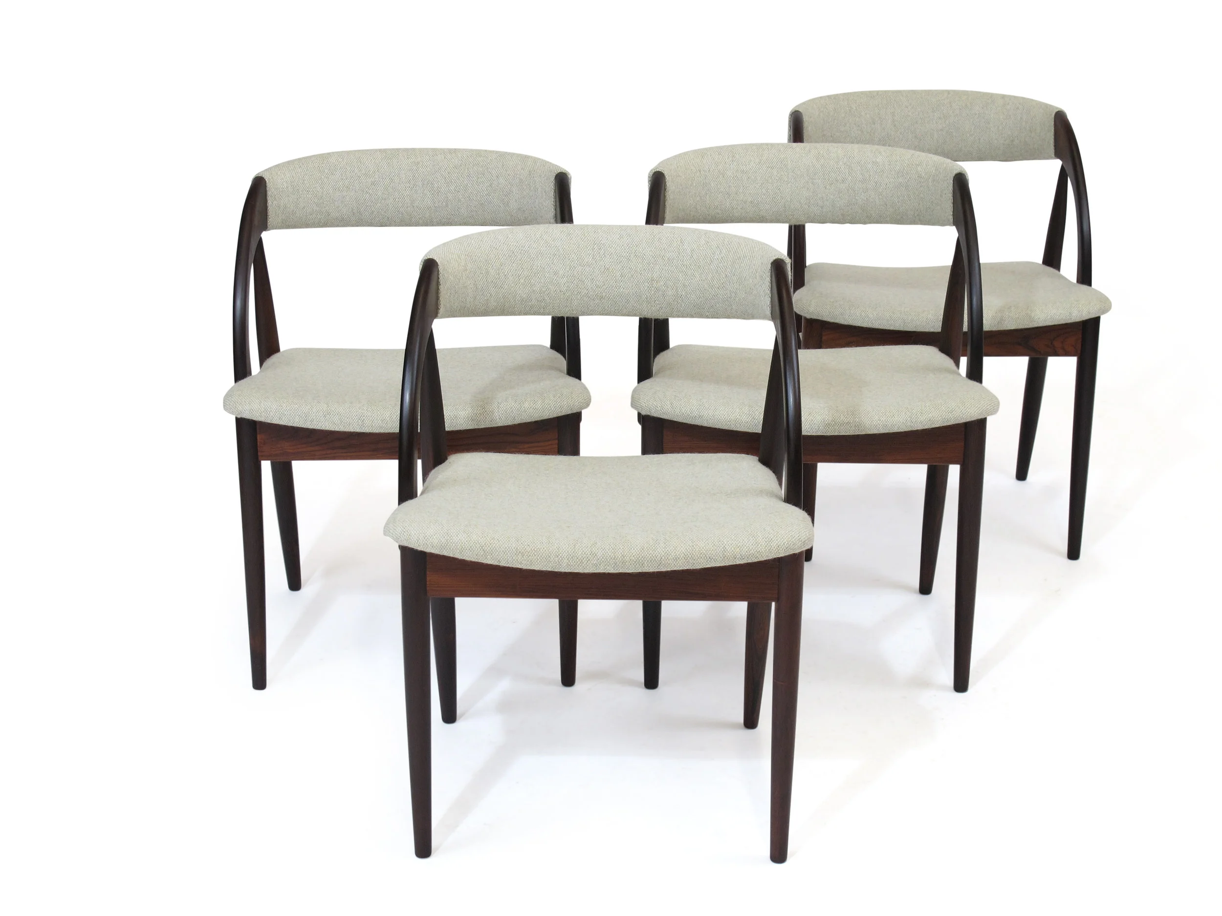 Rosewood Curved Back Dining Chairs 6