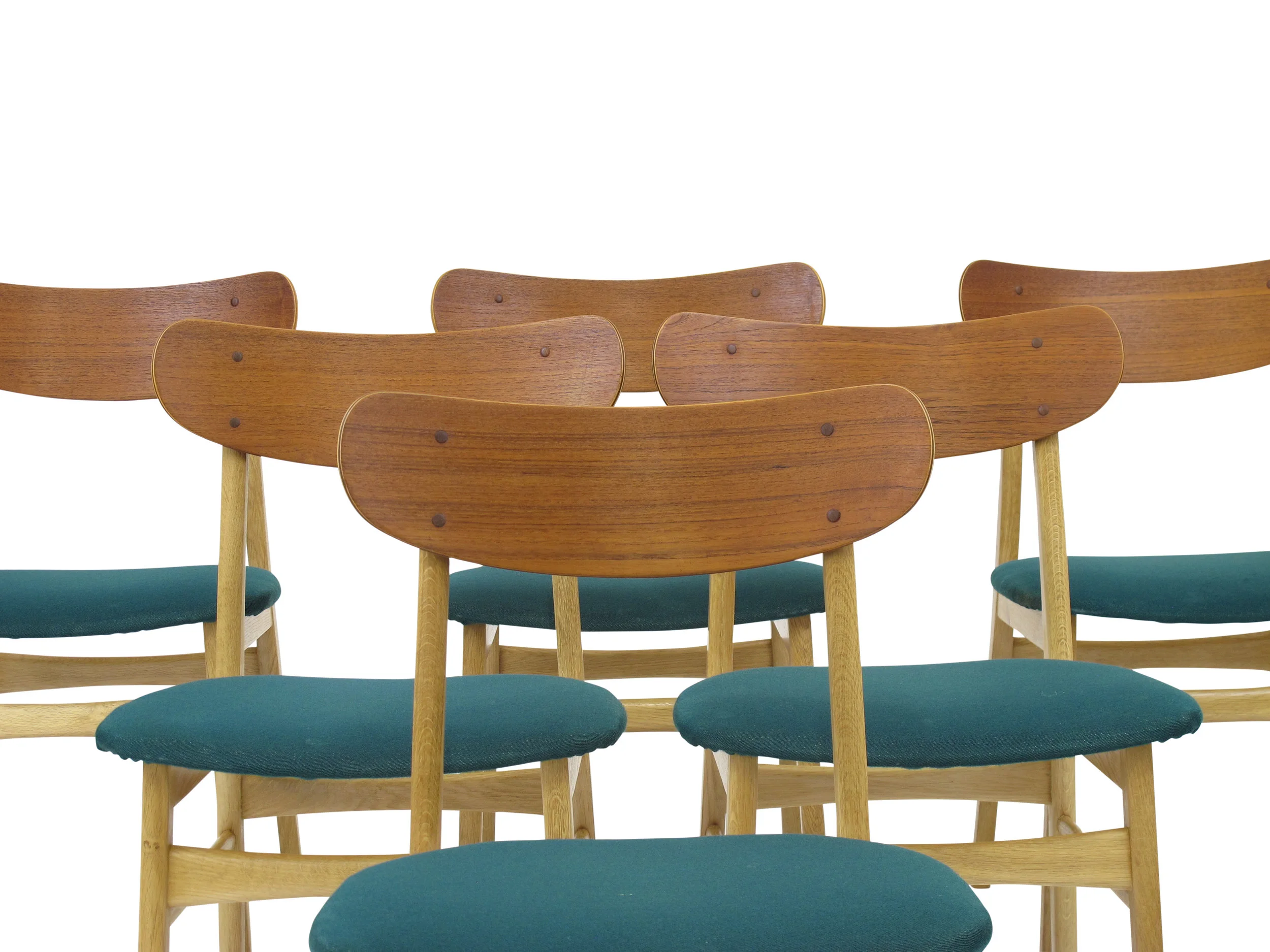 Mid Century Oak & Teak Dining Chairs 2