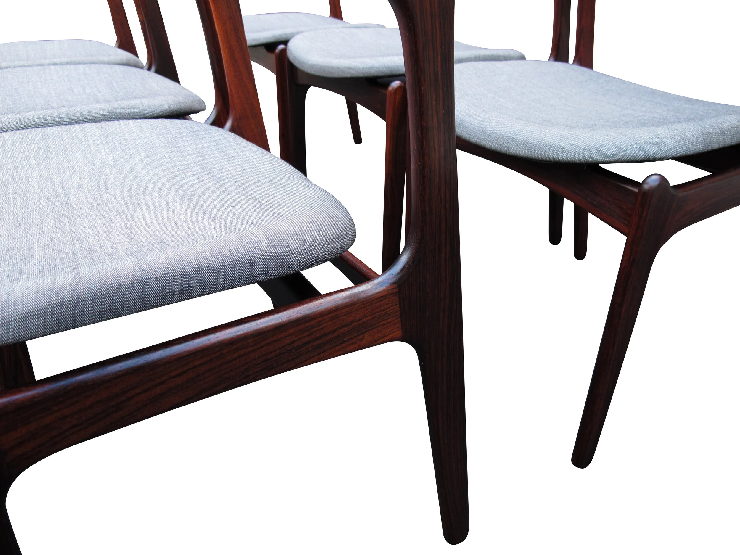 midcentury danish Eric Buck, Rosewood, Dining, Chairs