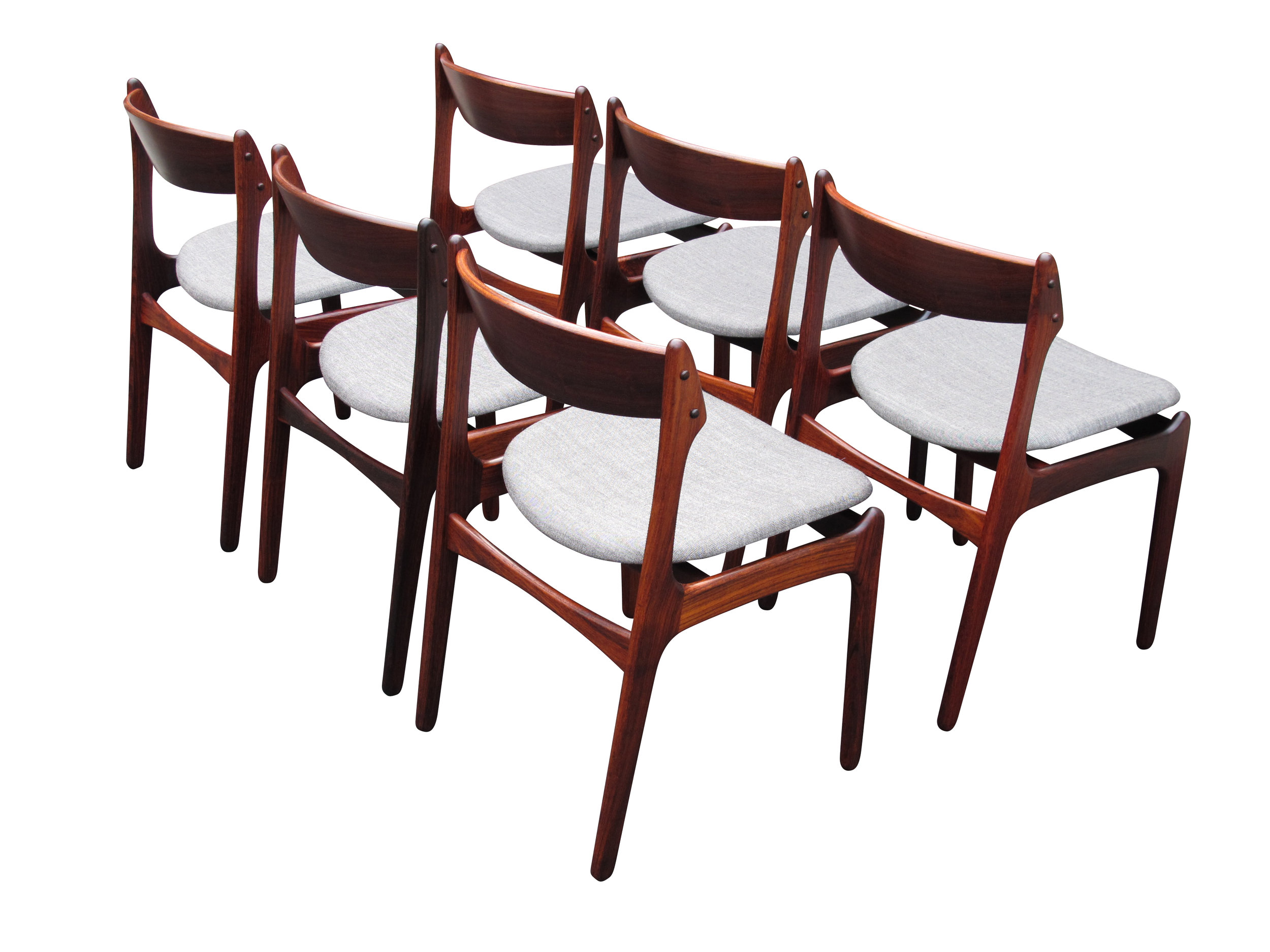 midcentury danish Eric Buck Rosewood Dining Chairs