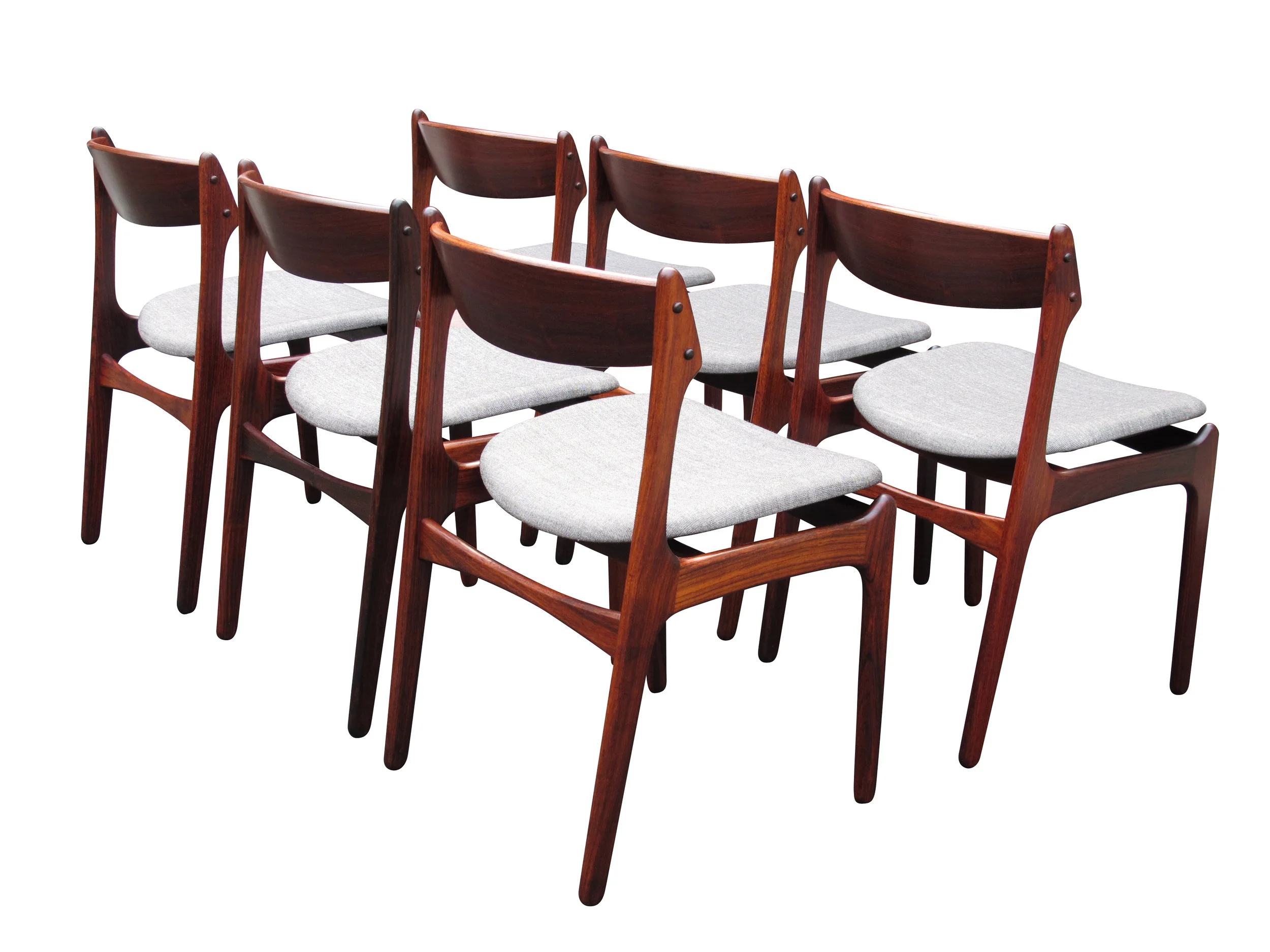 midcentury danish Eric Buck Rosewood Dining Chairs
