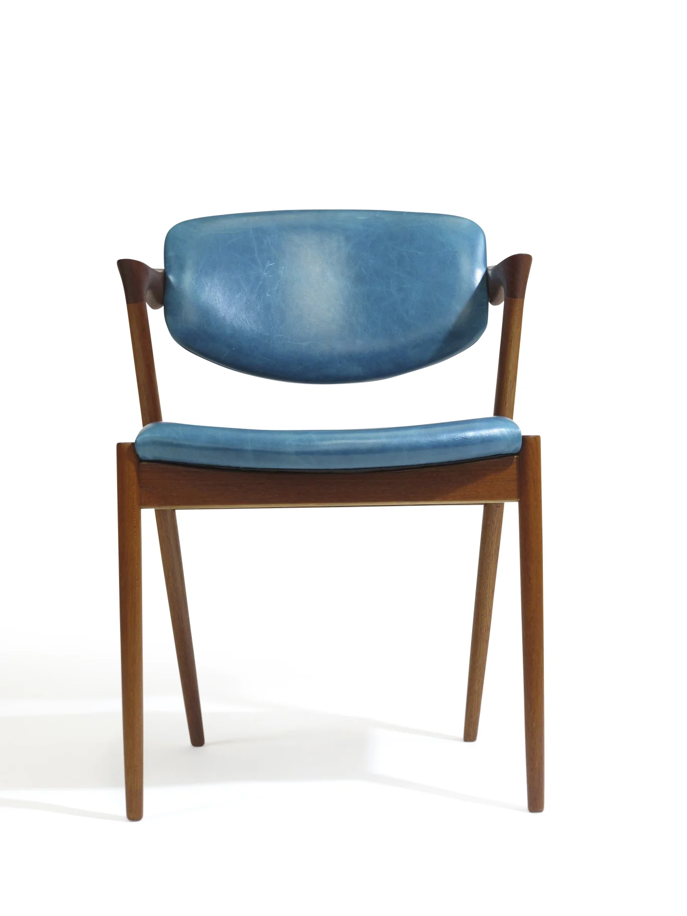 Kai Kristiansen Z Dining Chairs in Aqua Blue Leather 8