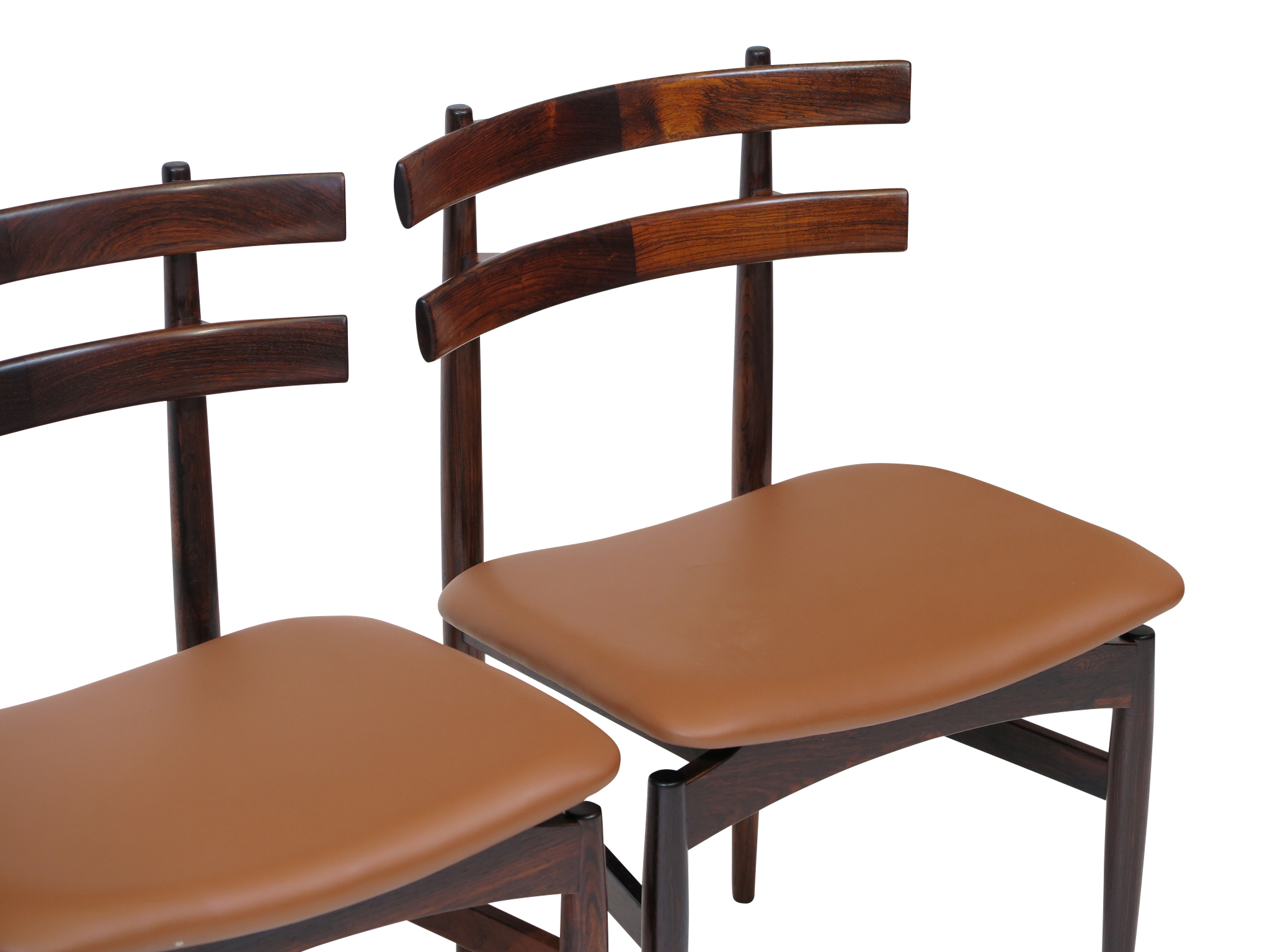 Poul Hundevad Sculpted Brazilian Rosewood Danish Dining Chairs Midcentury Danish 9