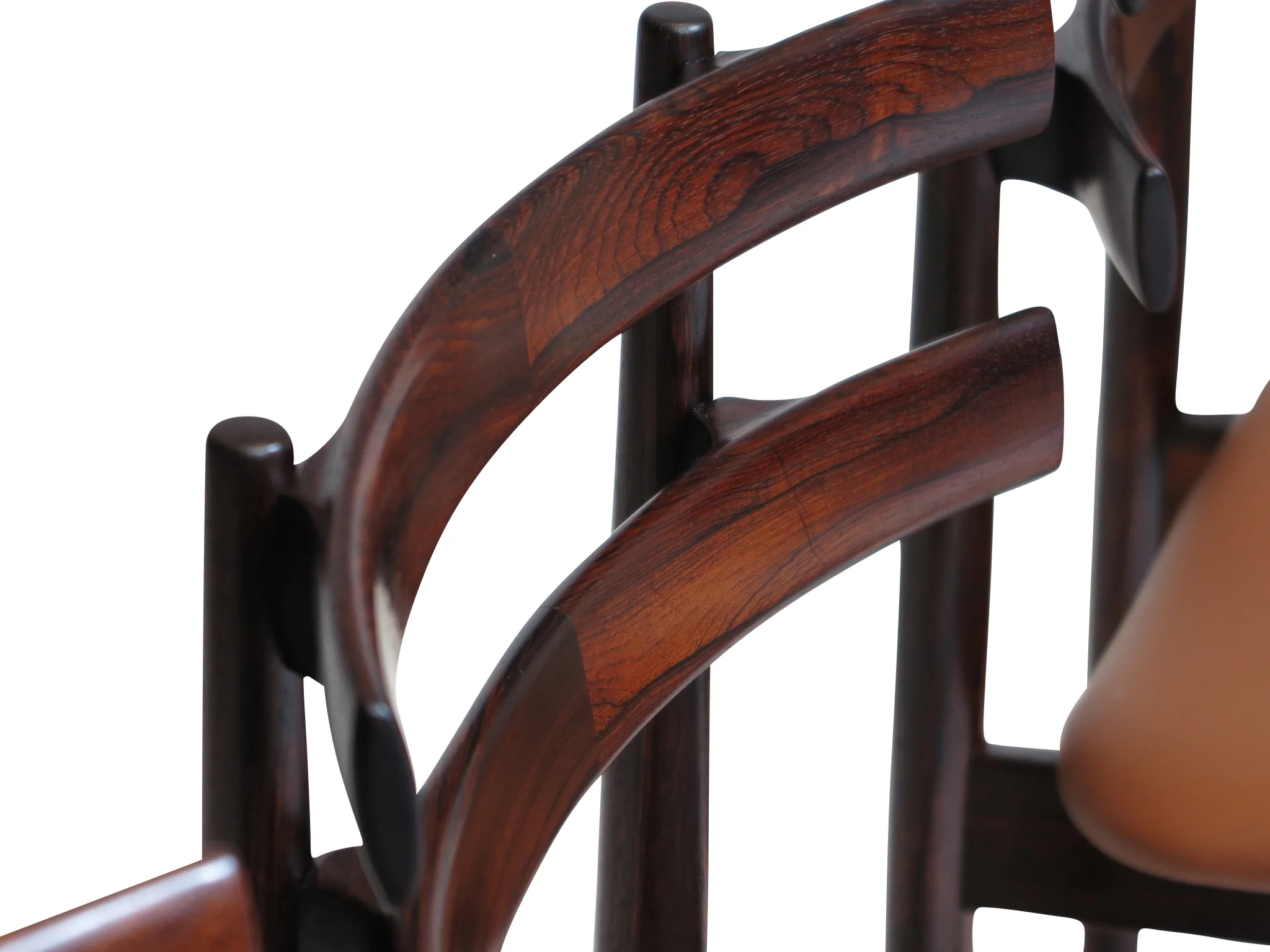 Poul Hundevad Sculpted Brazilian Rosewood Danish Dining Chairs Midcentury Danish 13