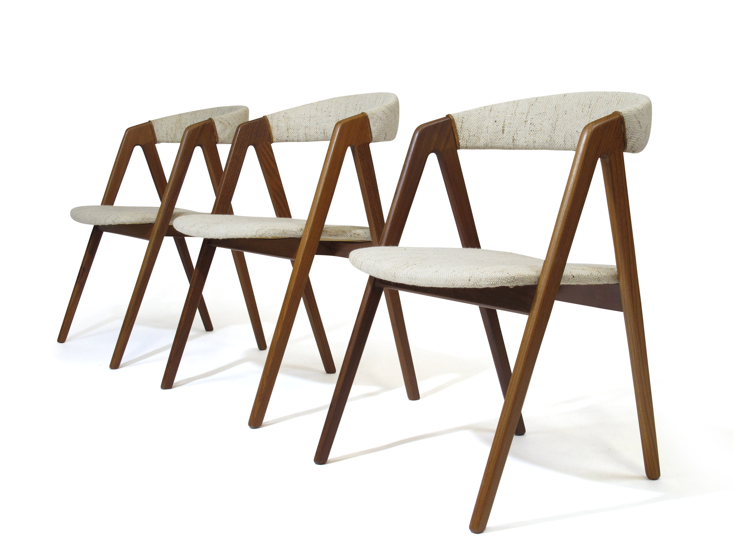 Mid century Danish Walnut Curved Back Chairs in Manner of Kai Kristiansen