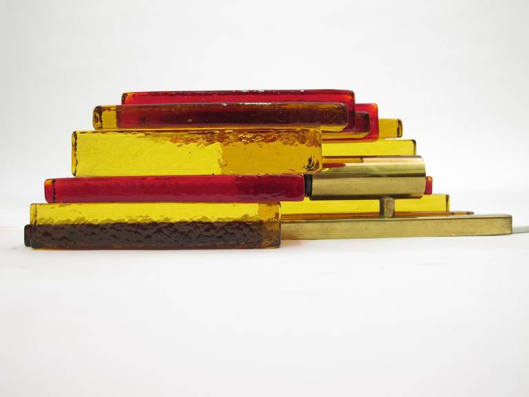Pair of Stacked Glass Sconces 5