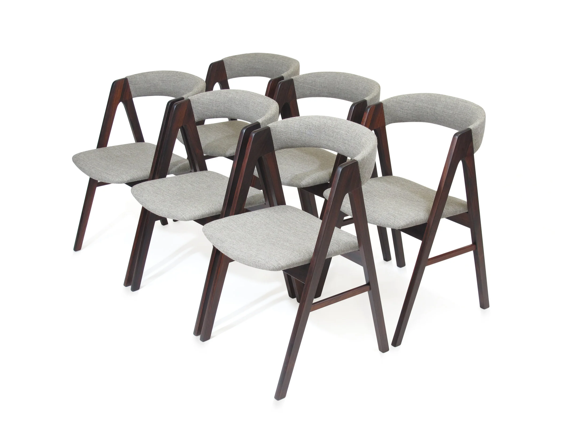 A-Frame Design Rosewood Dining Chairs