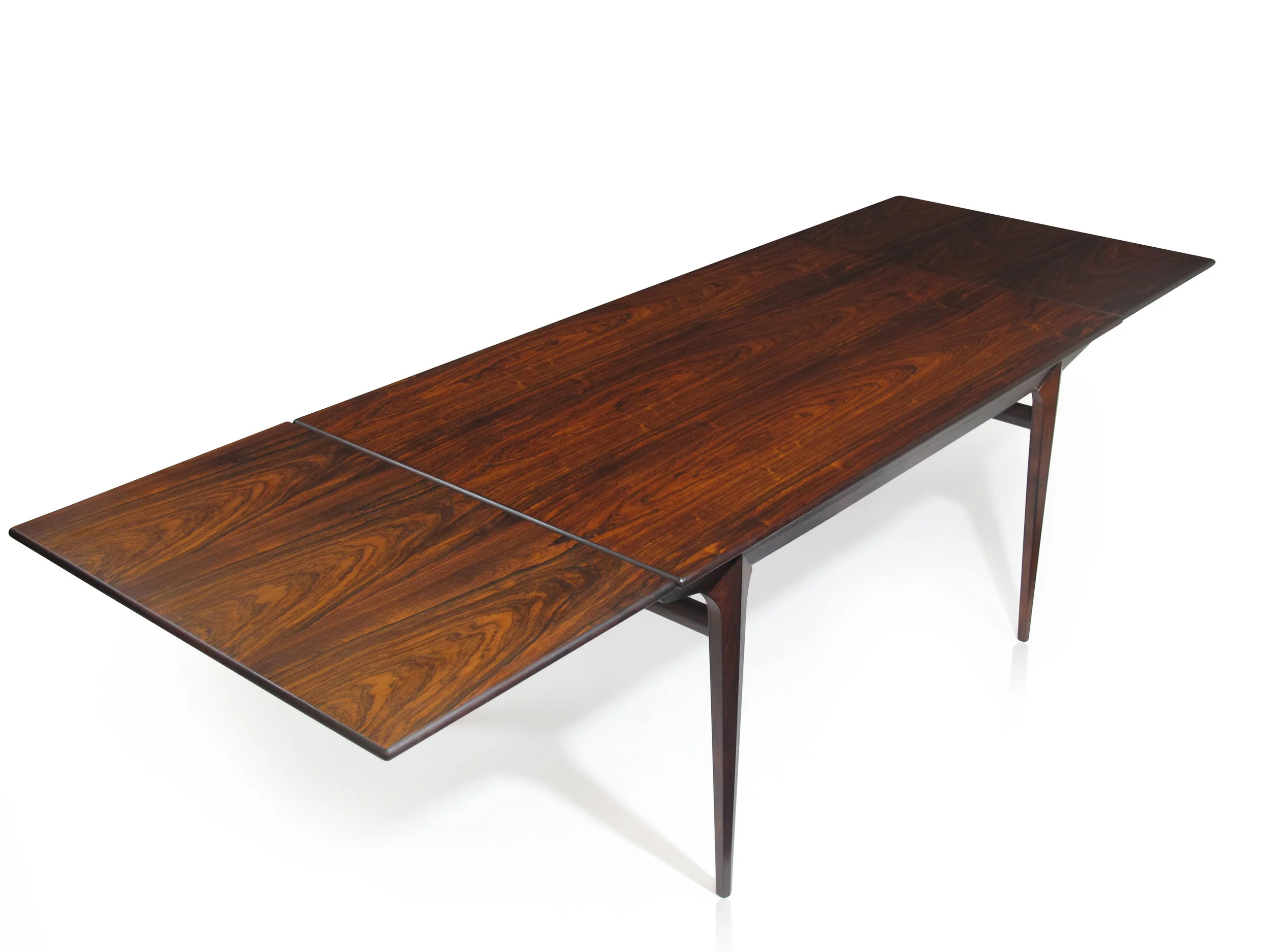 Johannes Andersen Danish Rosewood Dining Table with Draw Leaves 10