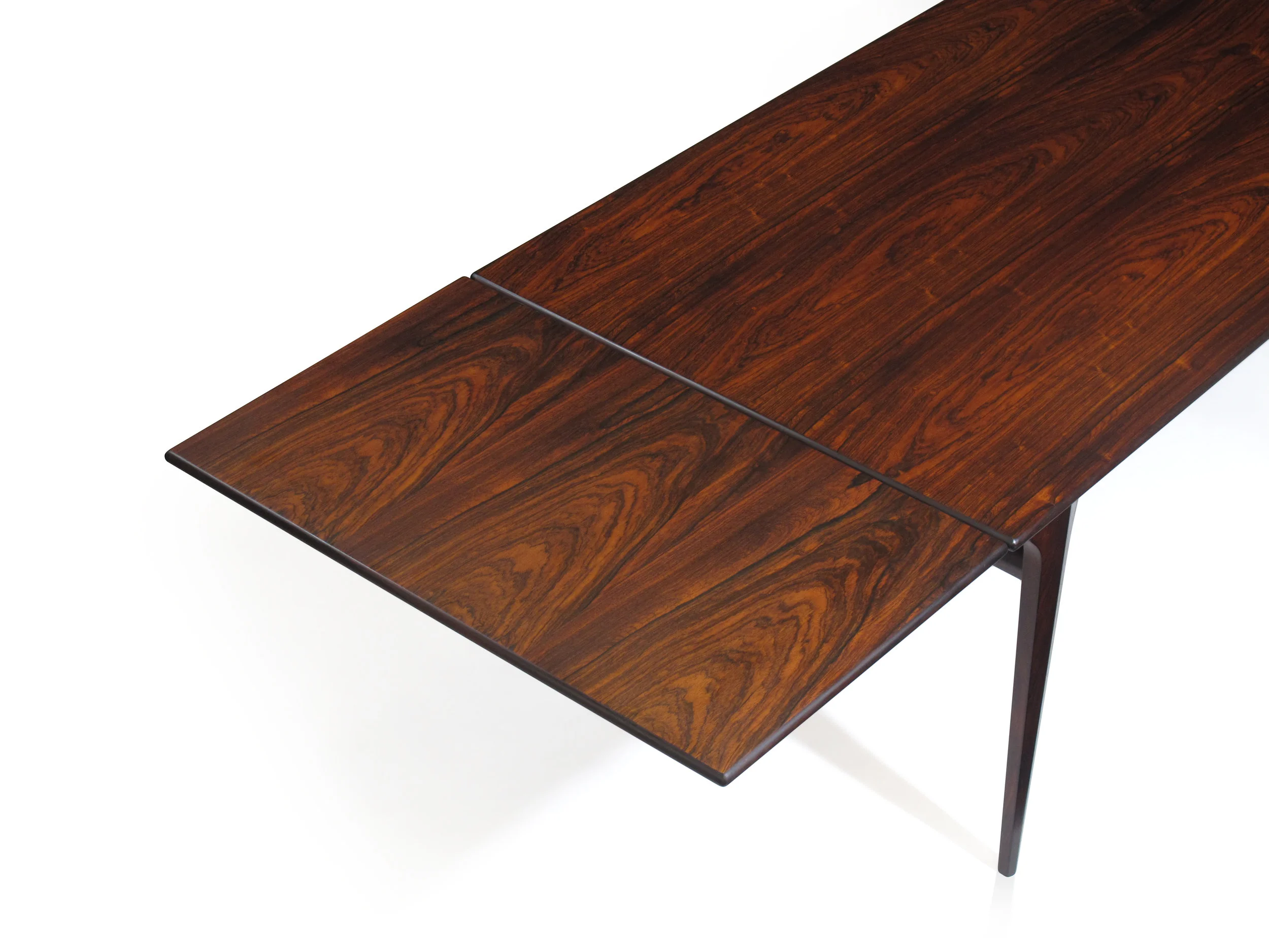 Johannes Andersen Danish Rosewood Dining Table with Draw Leaves 11