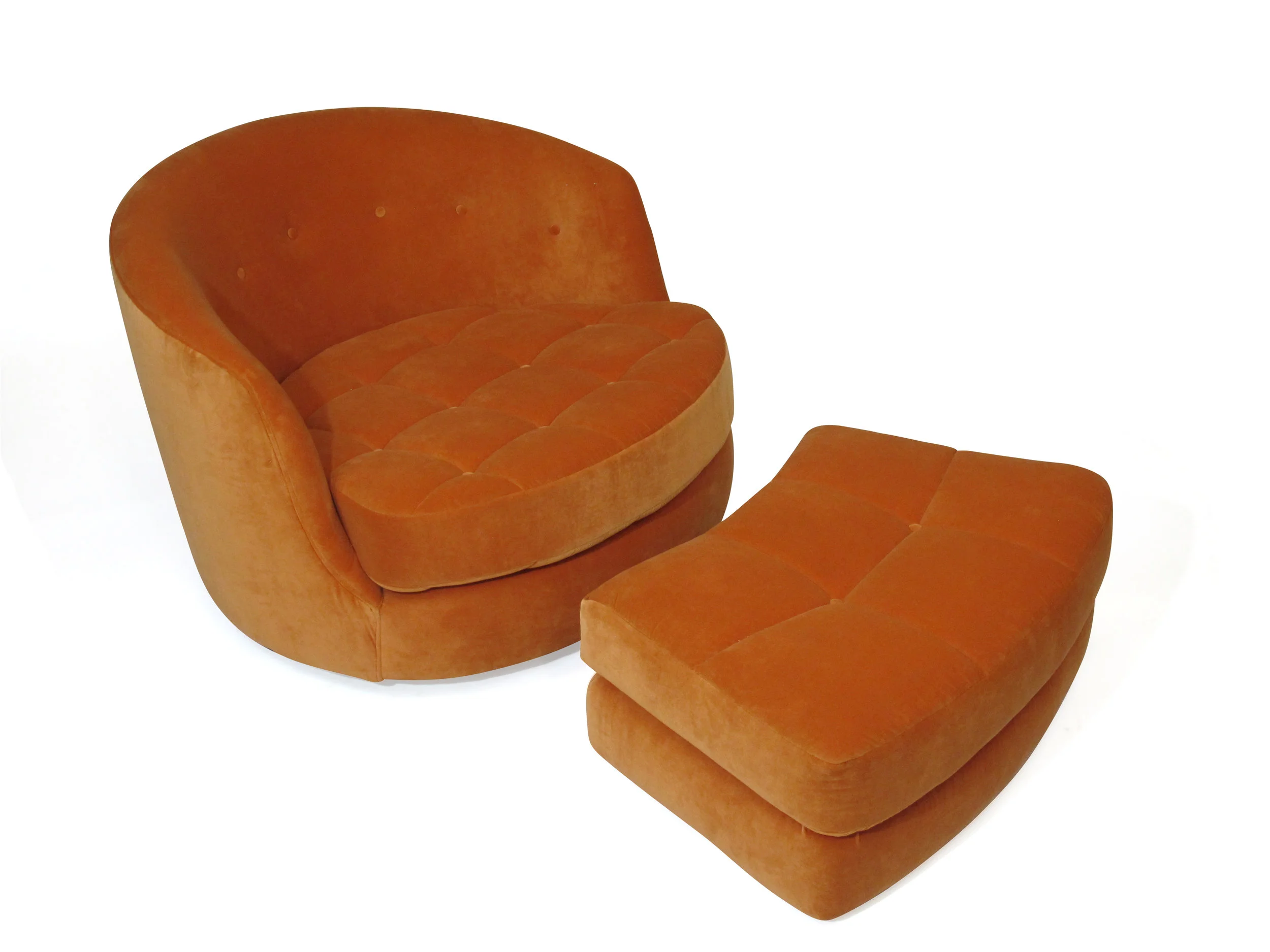 Milo Baughman Tub Chair and Ottoman 9