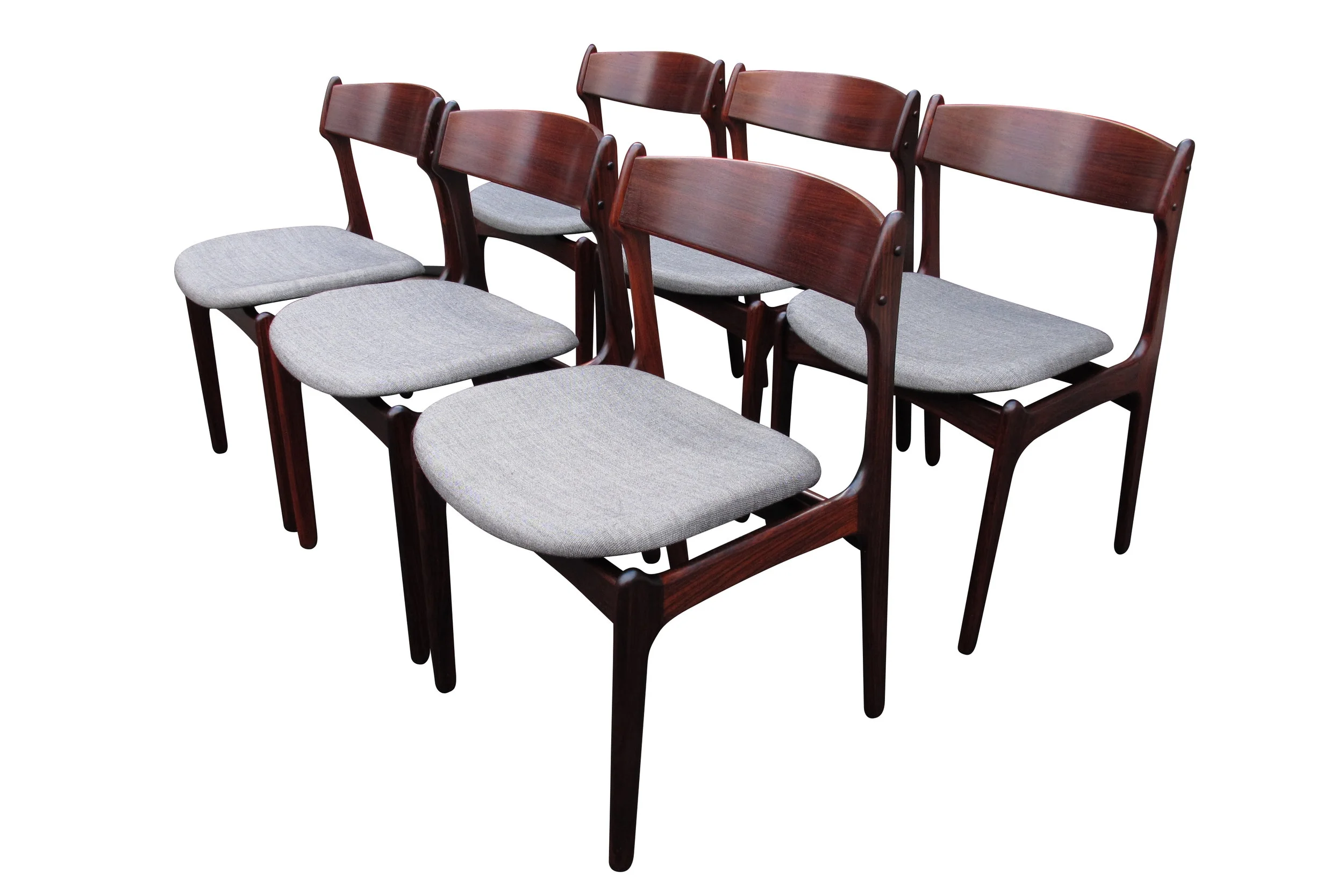 midcentury danish Eric Buck,Rosewood,Dining Chairs, 