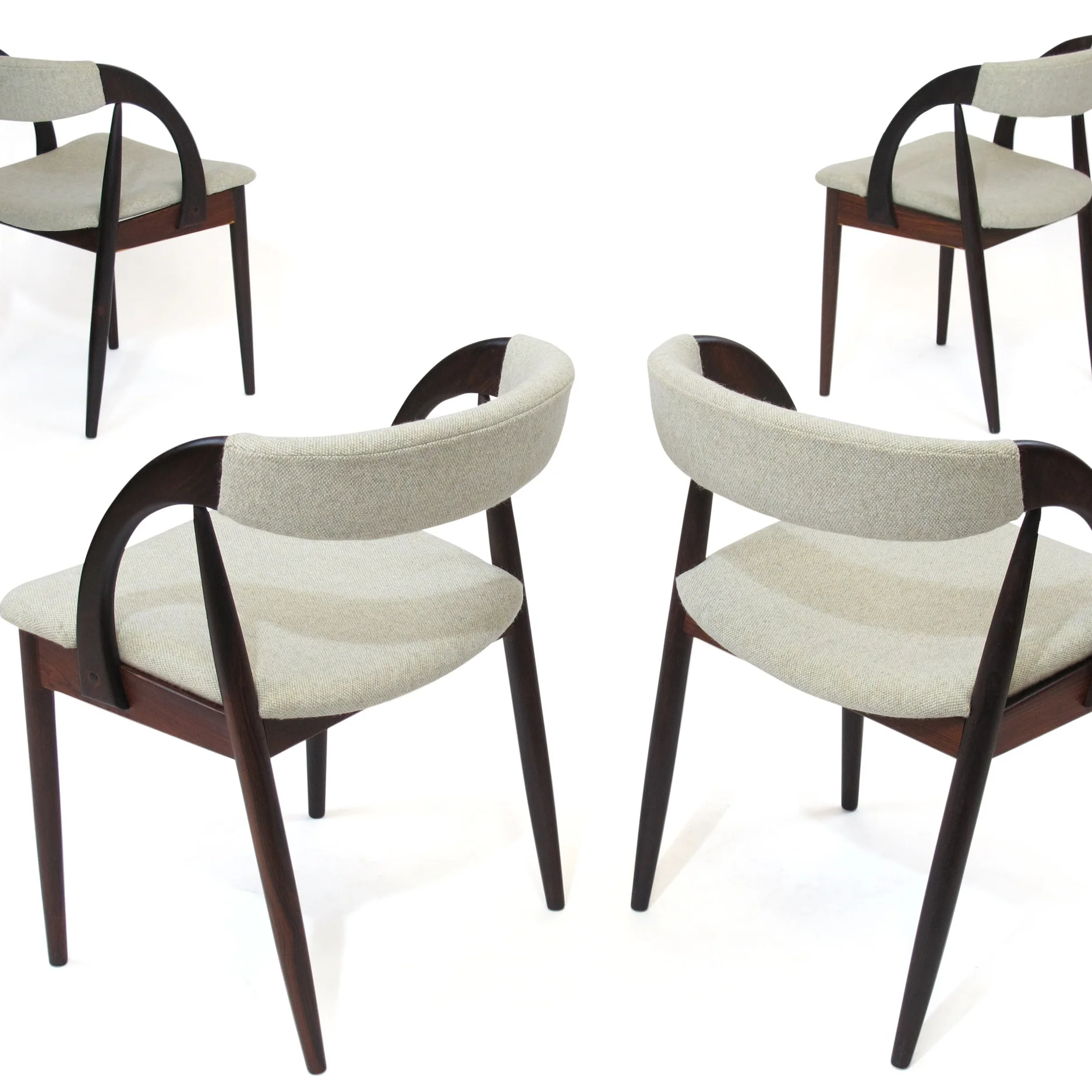 Rosewood Curved Back Dining Chairs 1