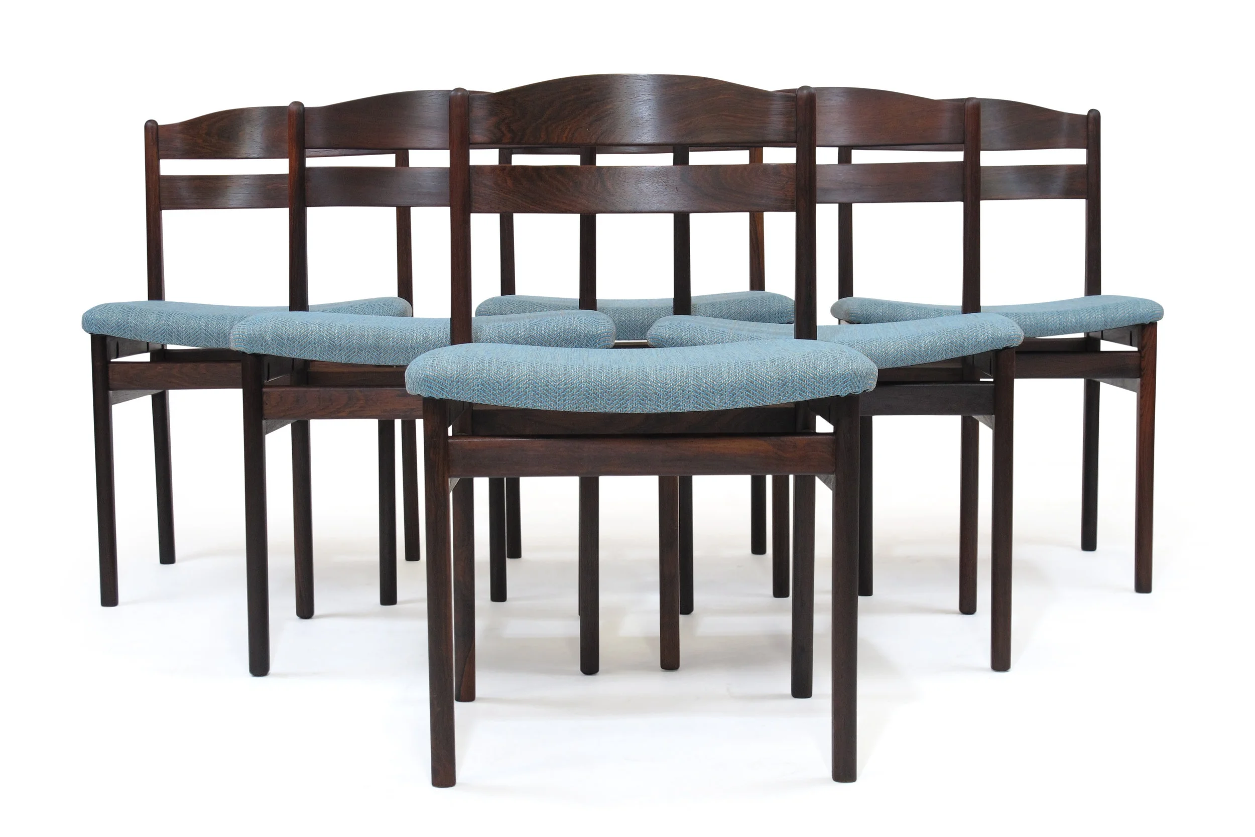 Eight Solid Rosewood Danish Dining Chairs 1