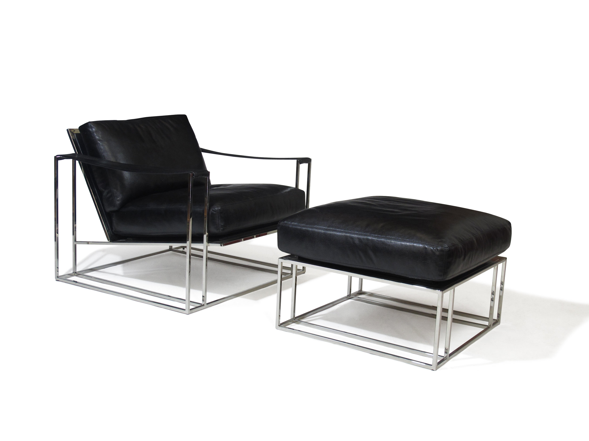 Milo Baughman Sling Chair and Ottoman 1