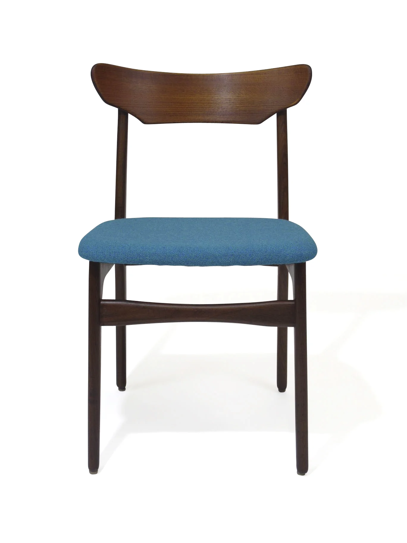 Schionning & Elgaard Teak Dining Chairs in Teal Fabric 3