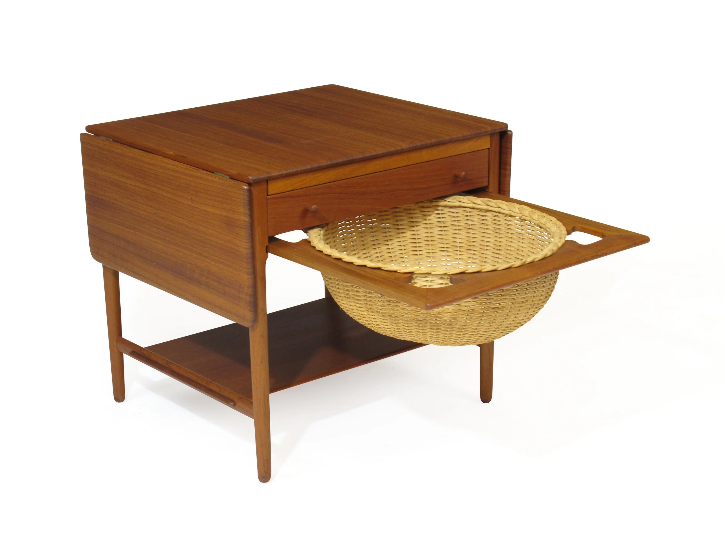 Hans J. Wegner Teak Side or Sewing Table 5