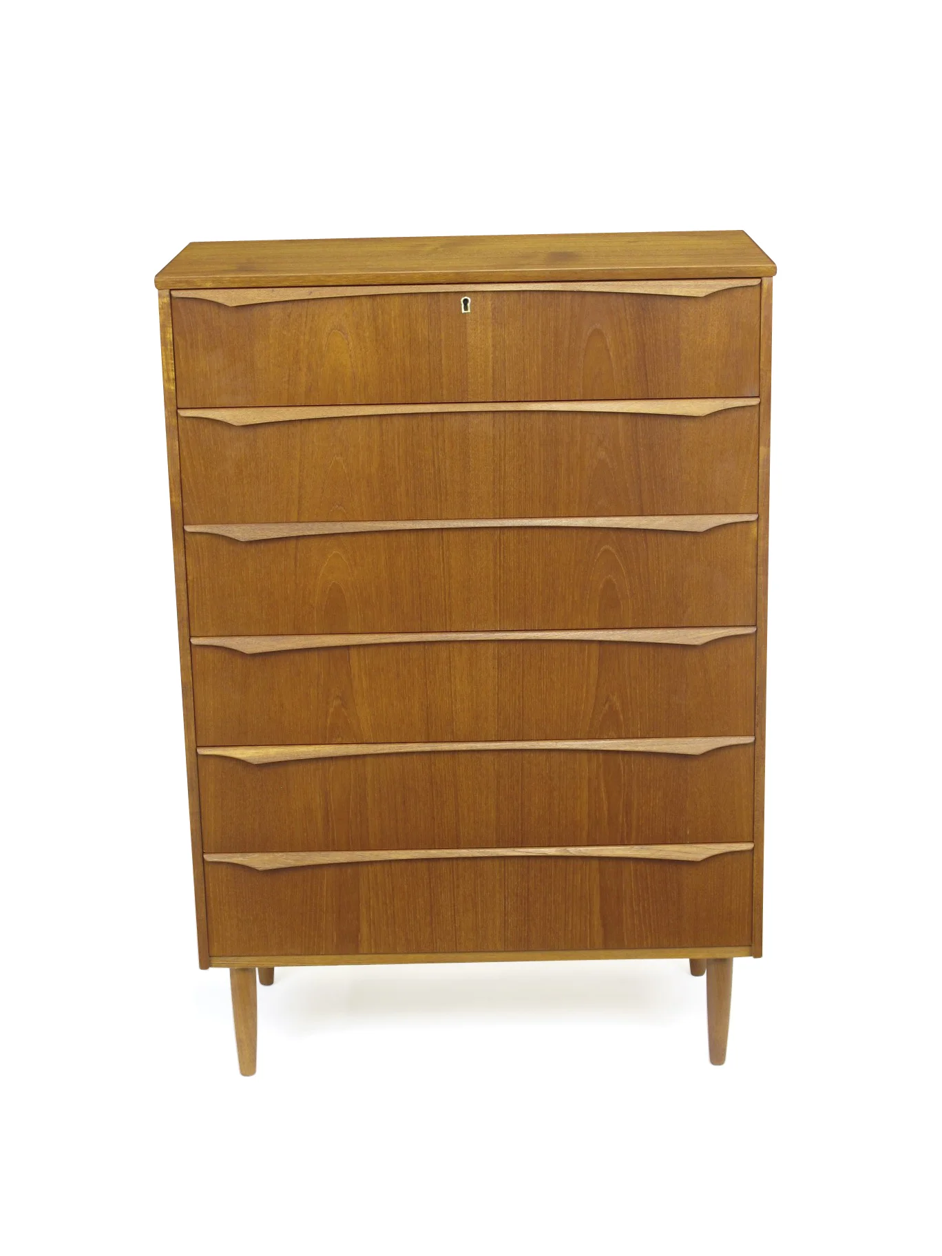6 Drawer Teak Hi-Boy Dresser 2