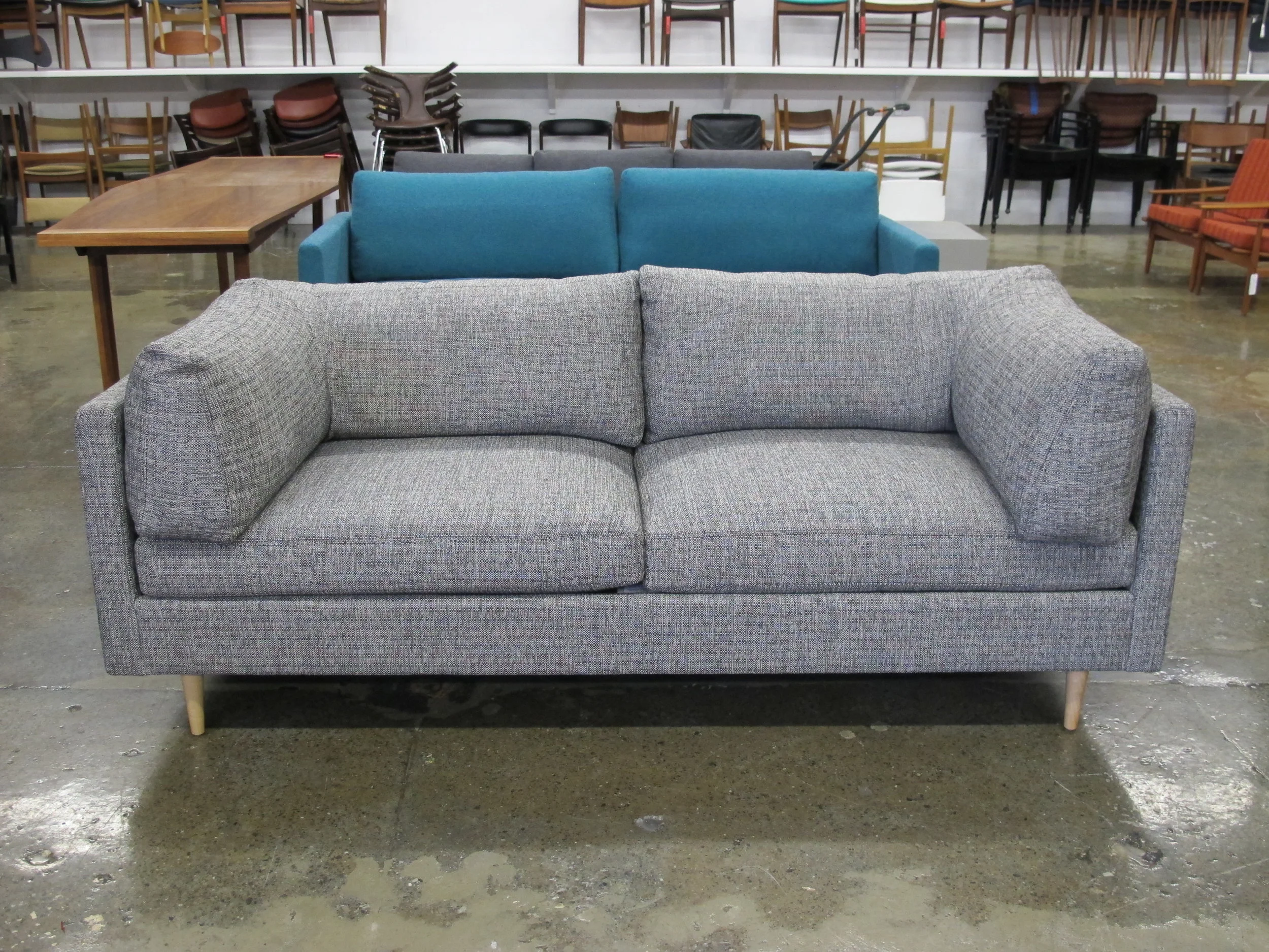 Thayer Coggin Grey Sofa with down filled cushions 3