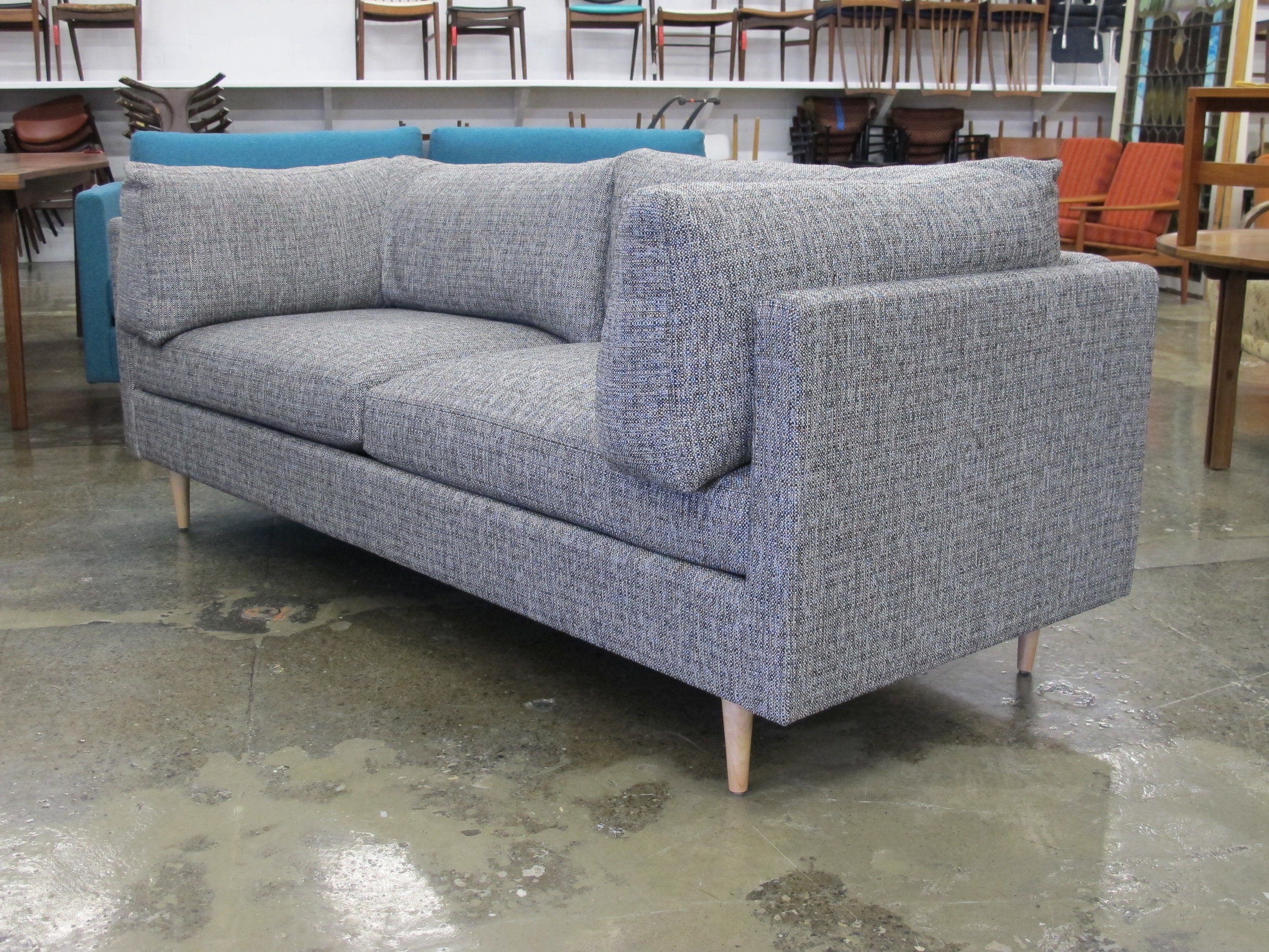 Thayer Coggin Grey Sofa with down filled cushions 1