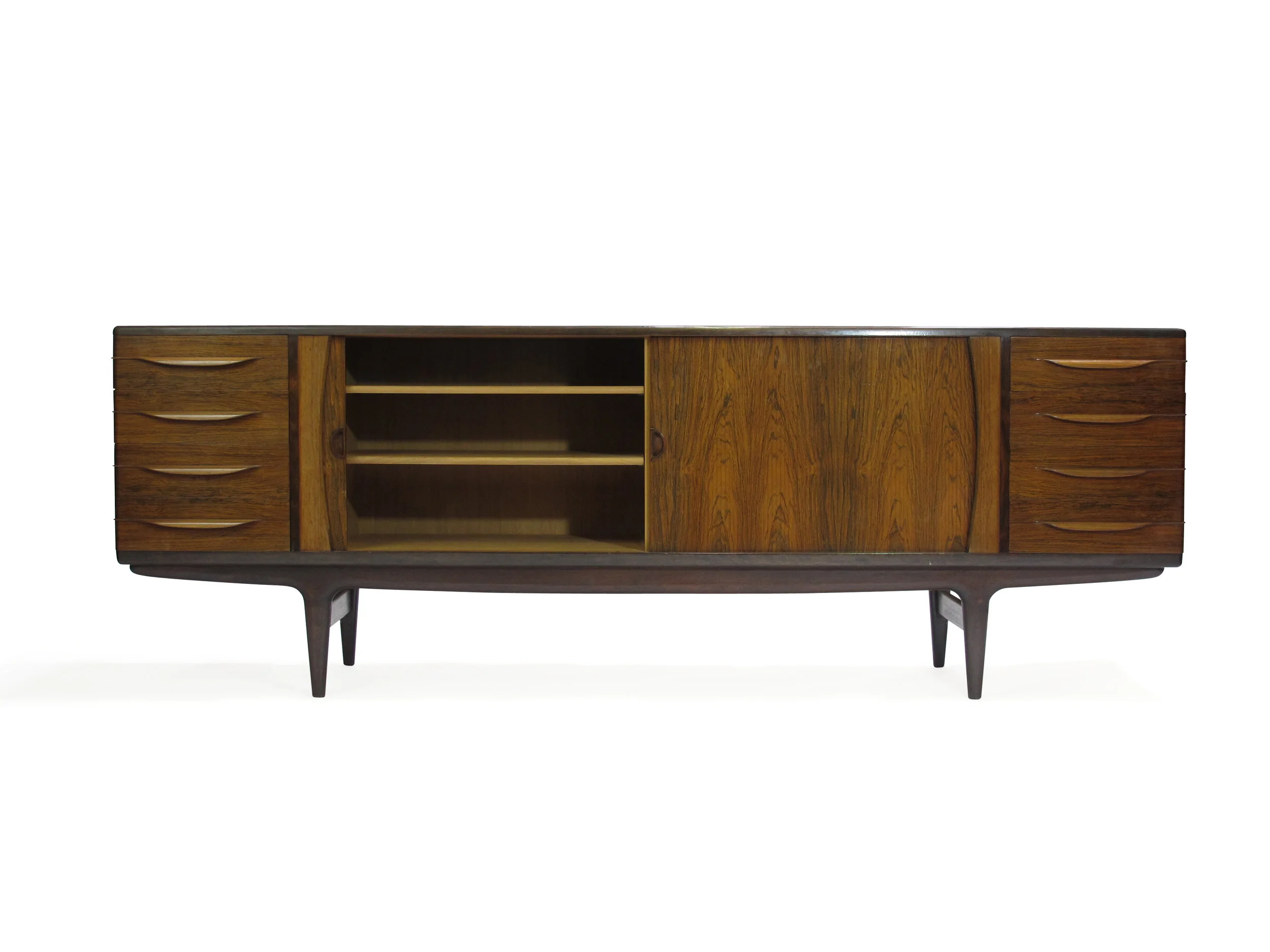 Johannes Andersen Rosewood Tambor Door Credenza 6