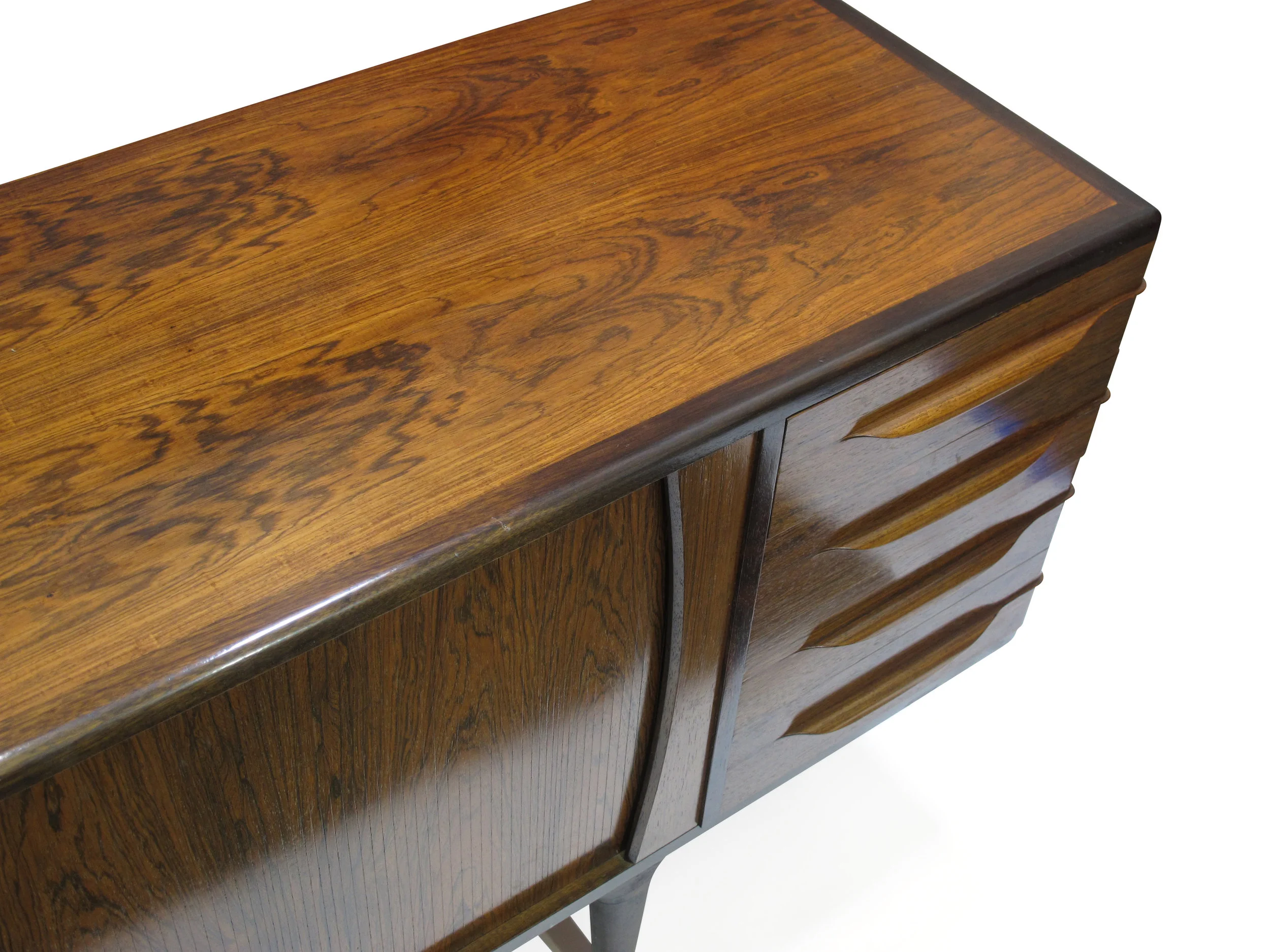 Johannes Andersen Rosewood Tambor Door Credenza 9