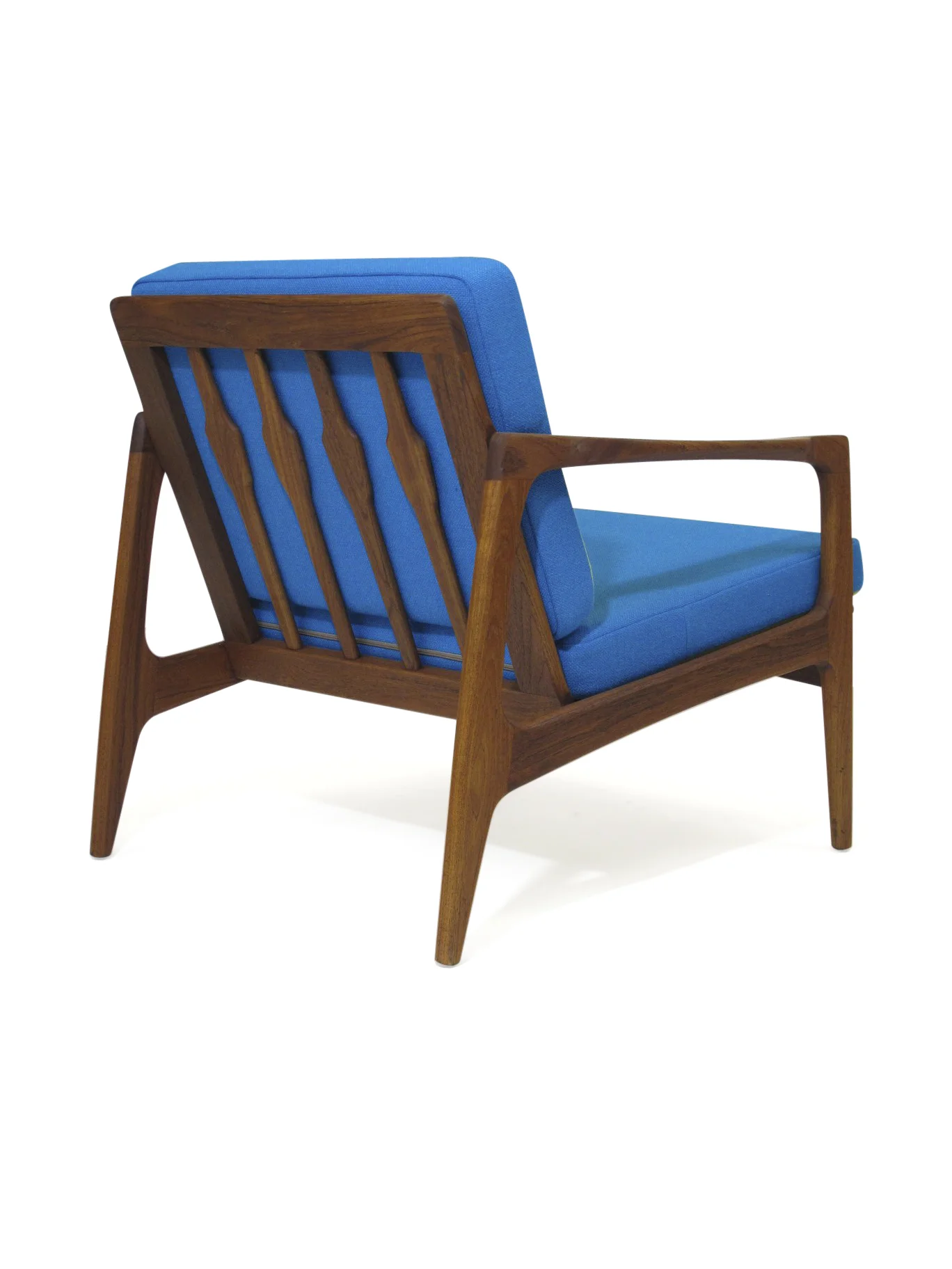 Midcentury Teak Lounge Chair in Aqua Wool 6