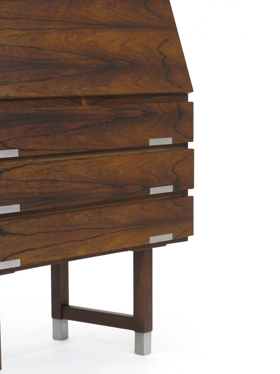 Kai Kristiansen Rosewood Secretary with Aluminum Inlaid Pulls 7