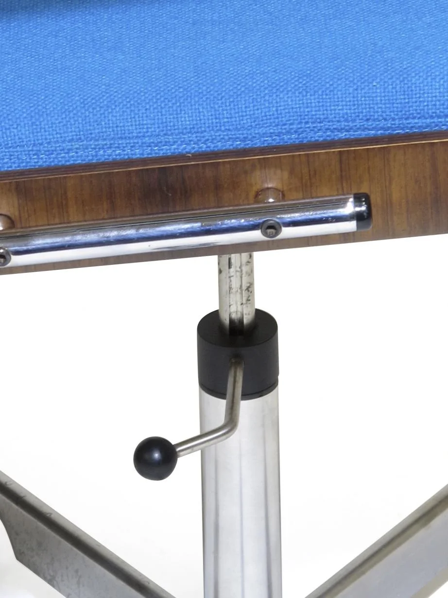 Danish Rosewood and Chrome Office Chair in Turquoise Wool 9