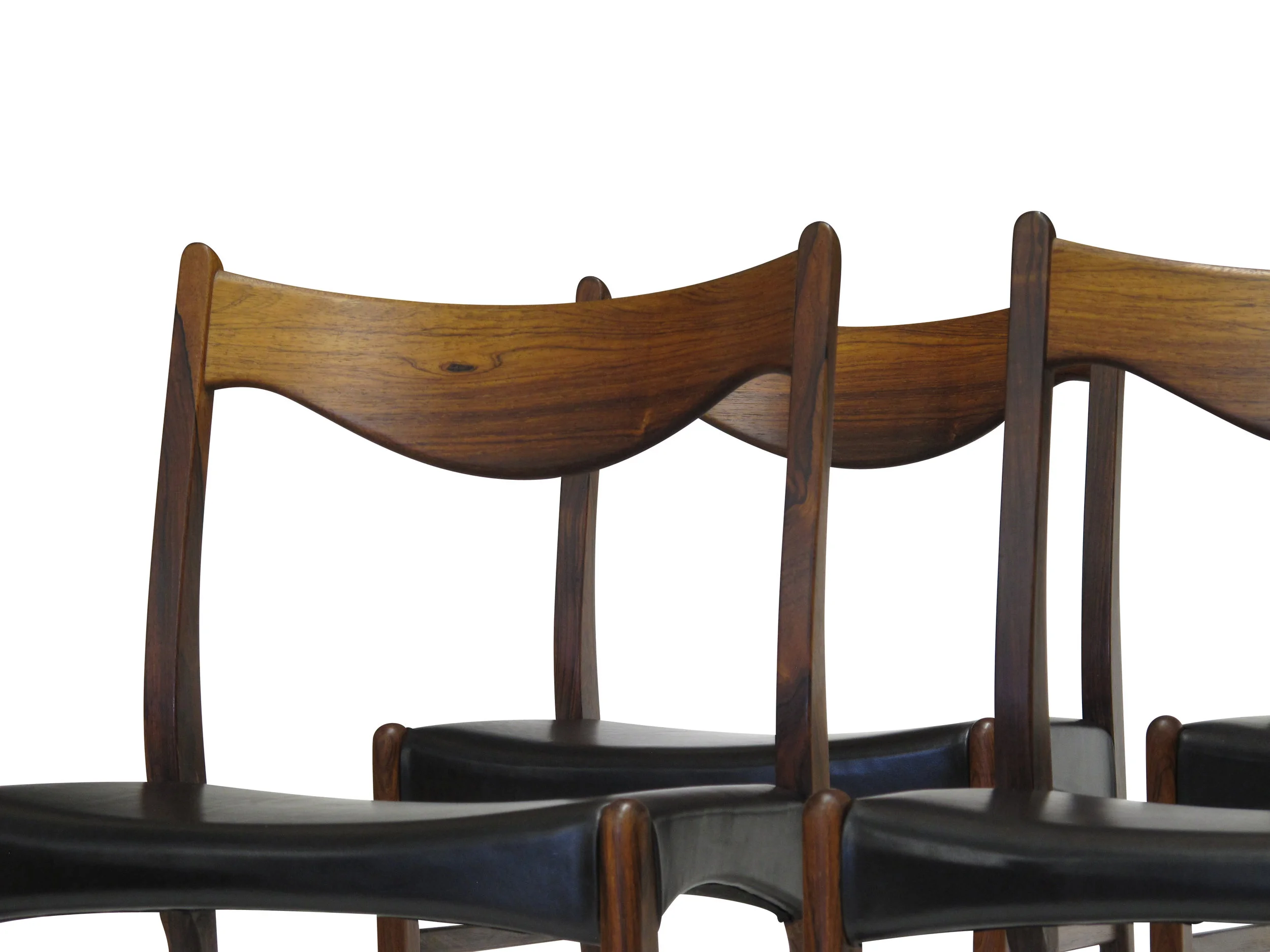 Arne Wahl Danish Rosewood and Leather Dining Chairs 7