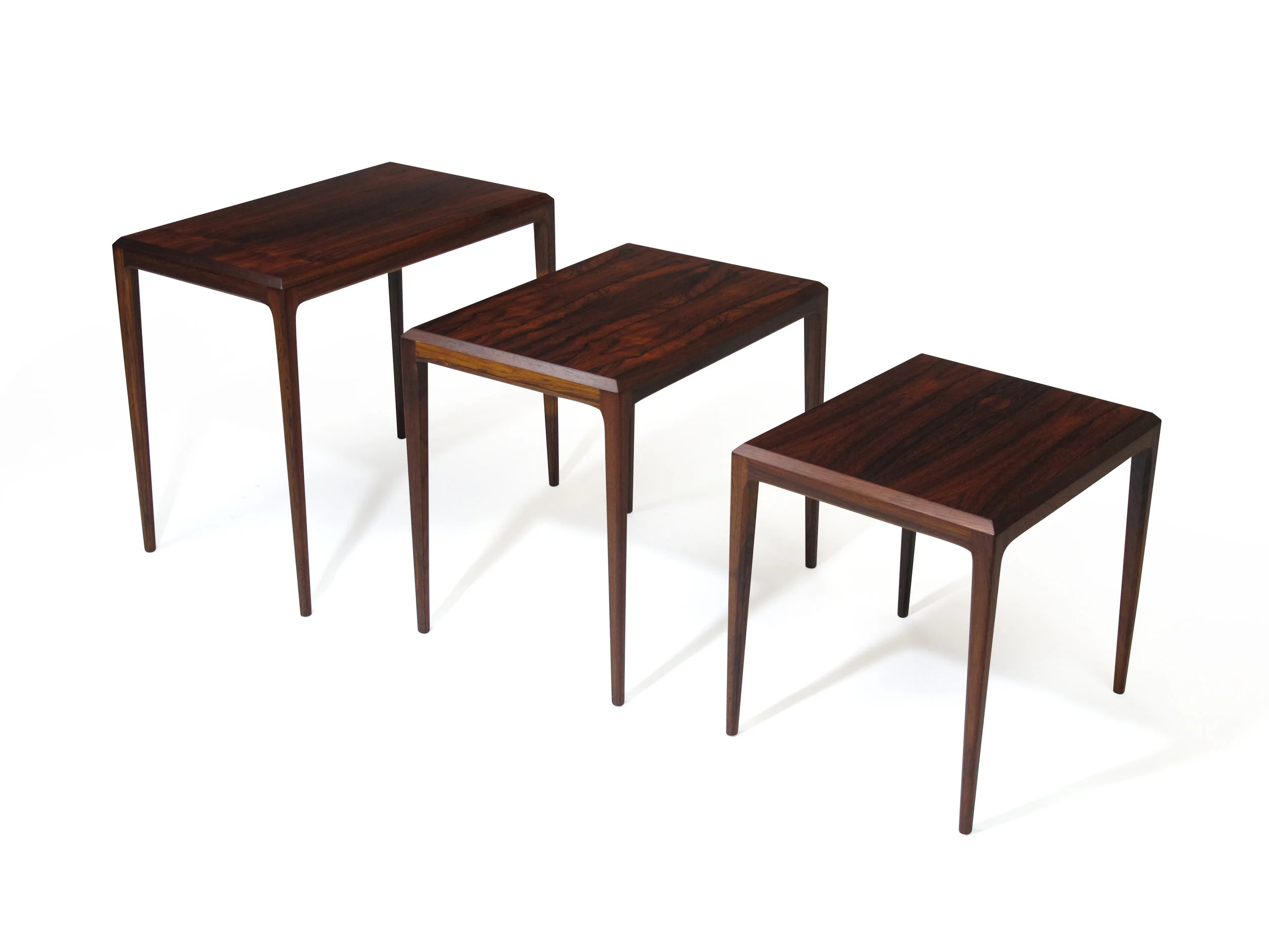 Rosewood Johannes Andersen for CF Christensen of Silkeborg Nesting Tables 3