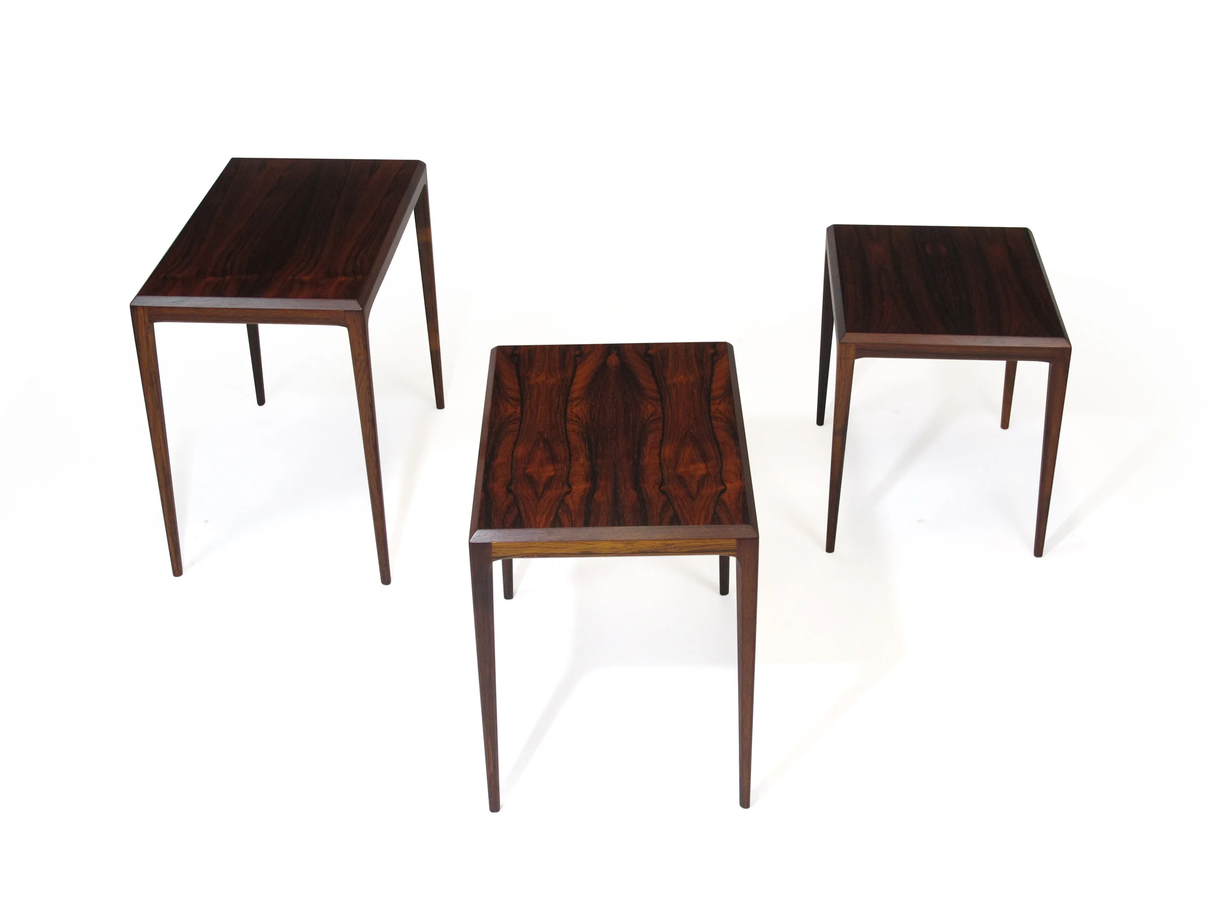 Rosewood Johannes Andersen for CF Christensen of Silkeborg Nesting Tables 5