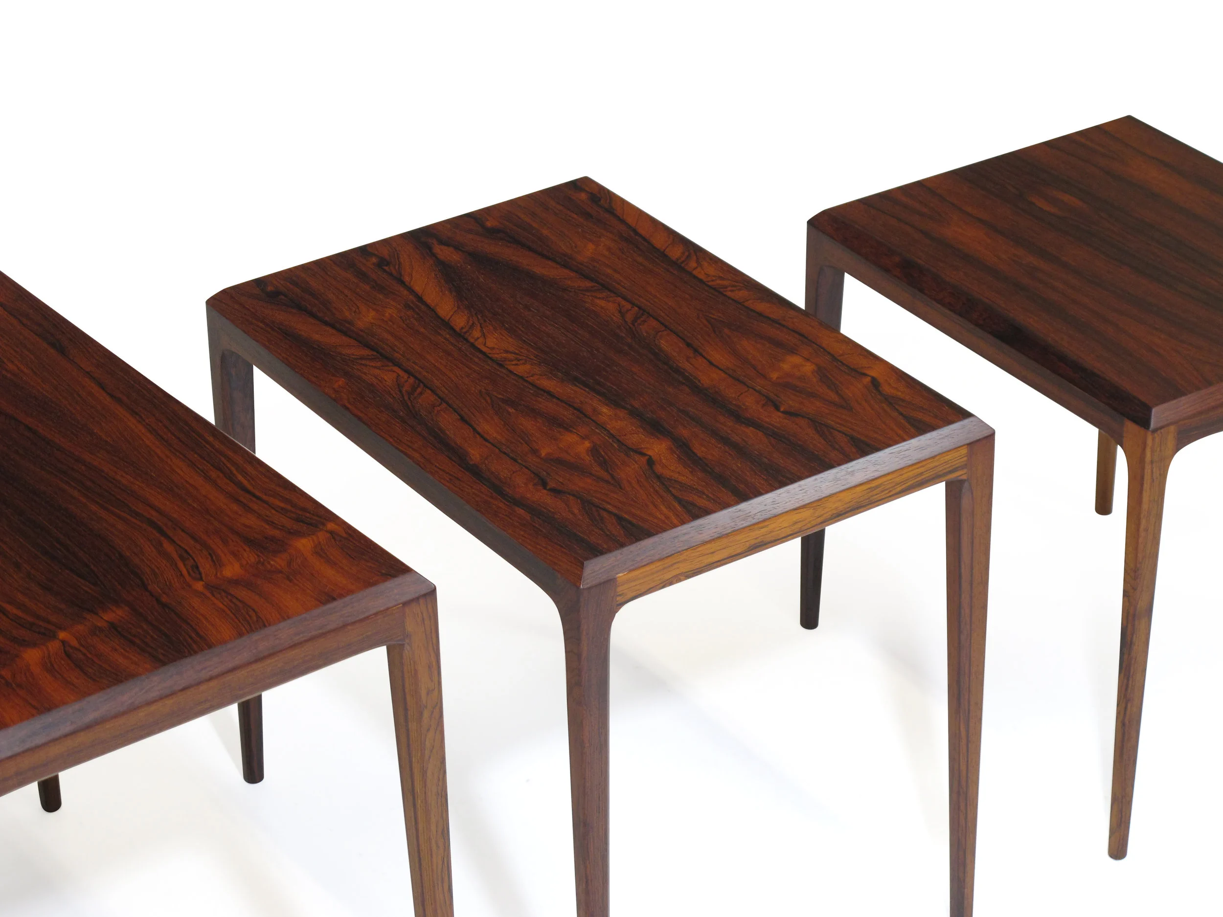 Rosewood Johannes Andersen for CF Christensen of Silkeborg Nesting Tables 6