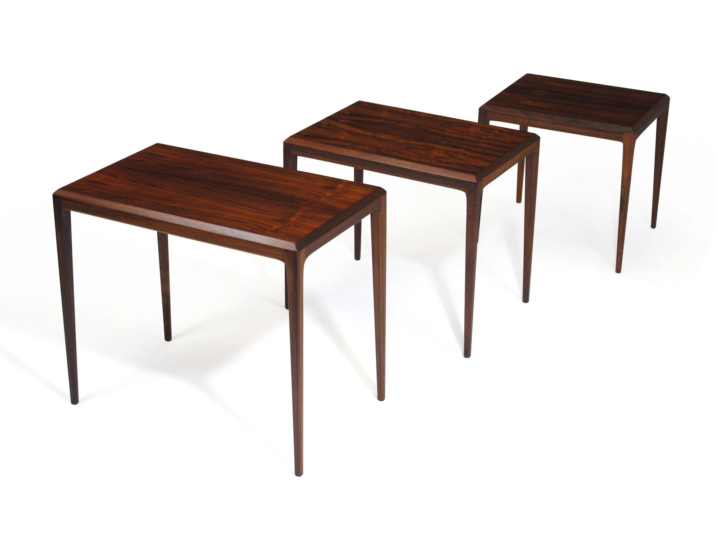 Rosewood Johannes Andersen for CF Christensen of Silkeborg Nesting Tables 8