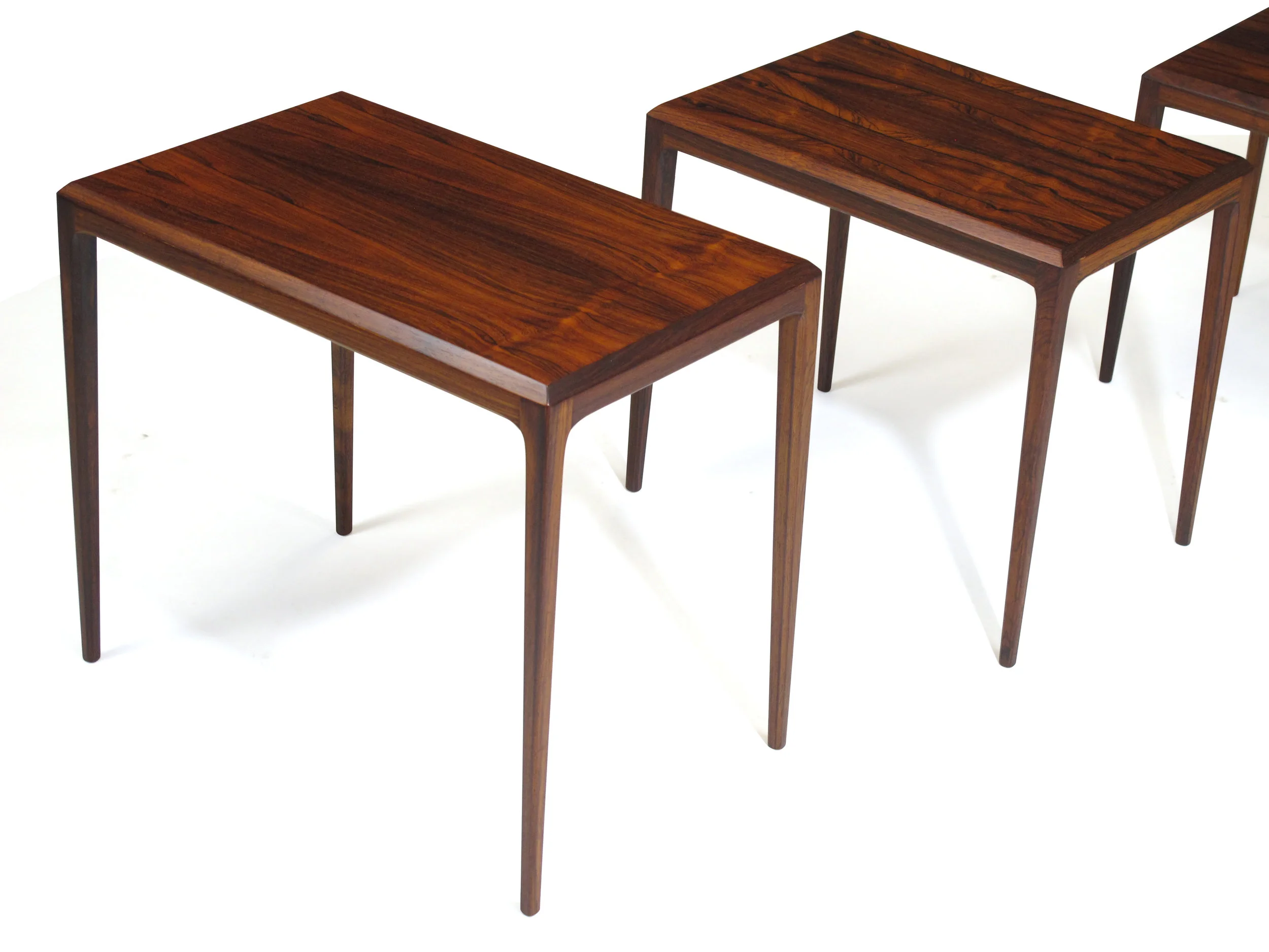 Rosewood Johannes Andersen for CF Christensen of Silkeborg Nesting Tables 9