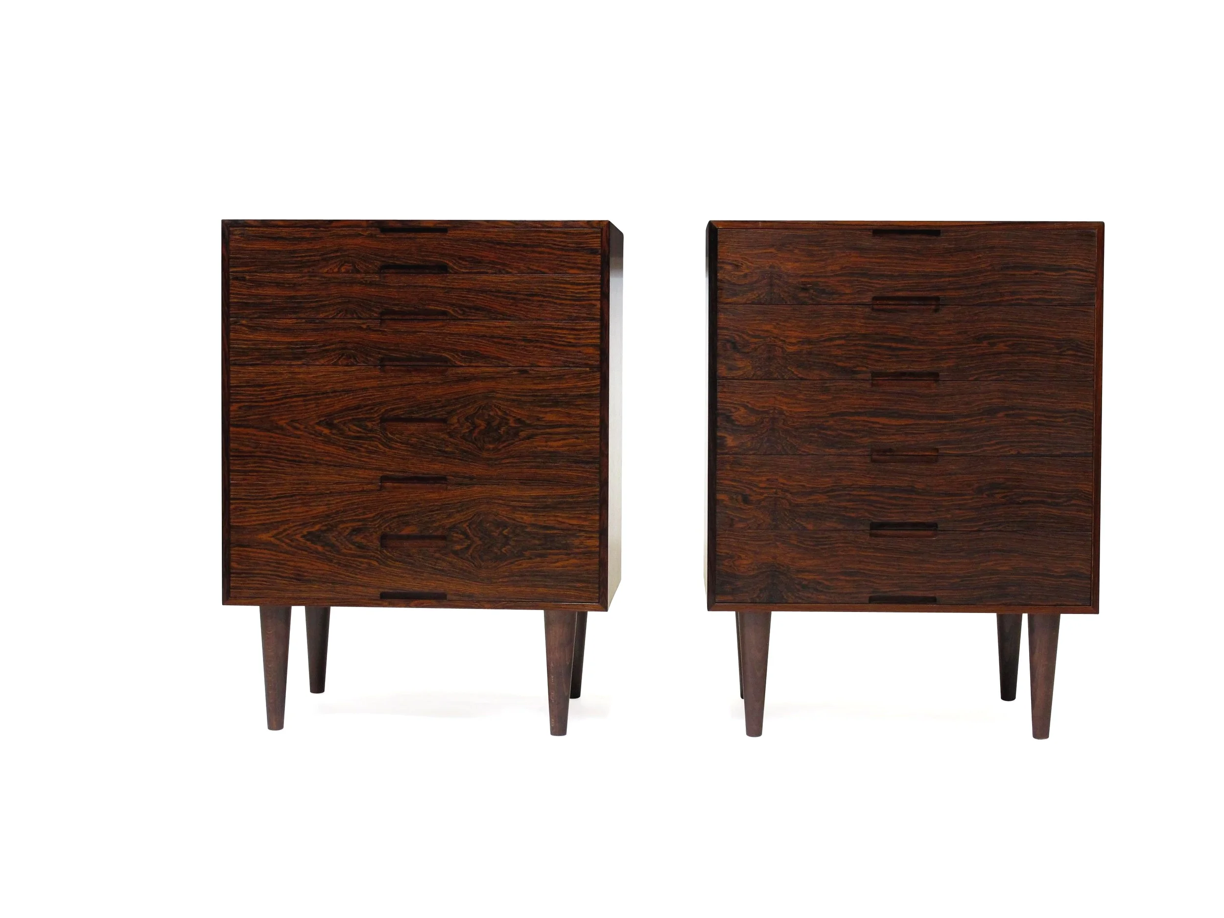 Brazilian Rosewood Nightstand Cabinets - A Pair