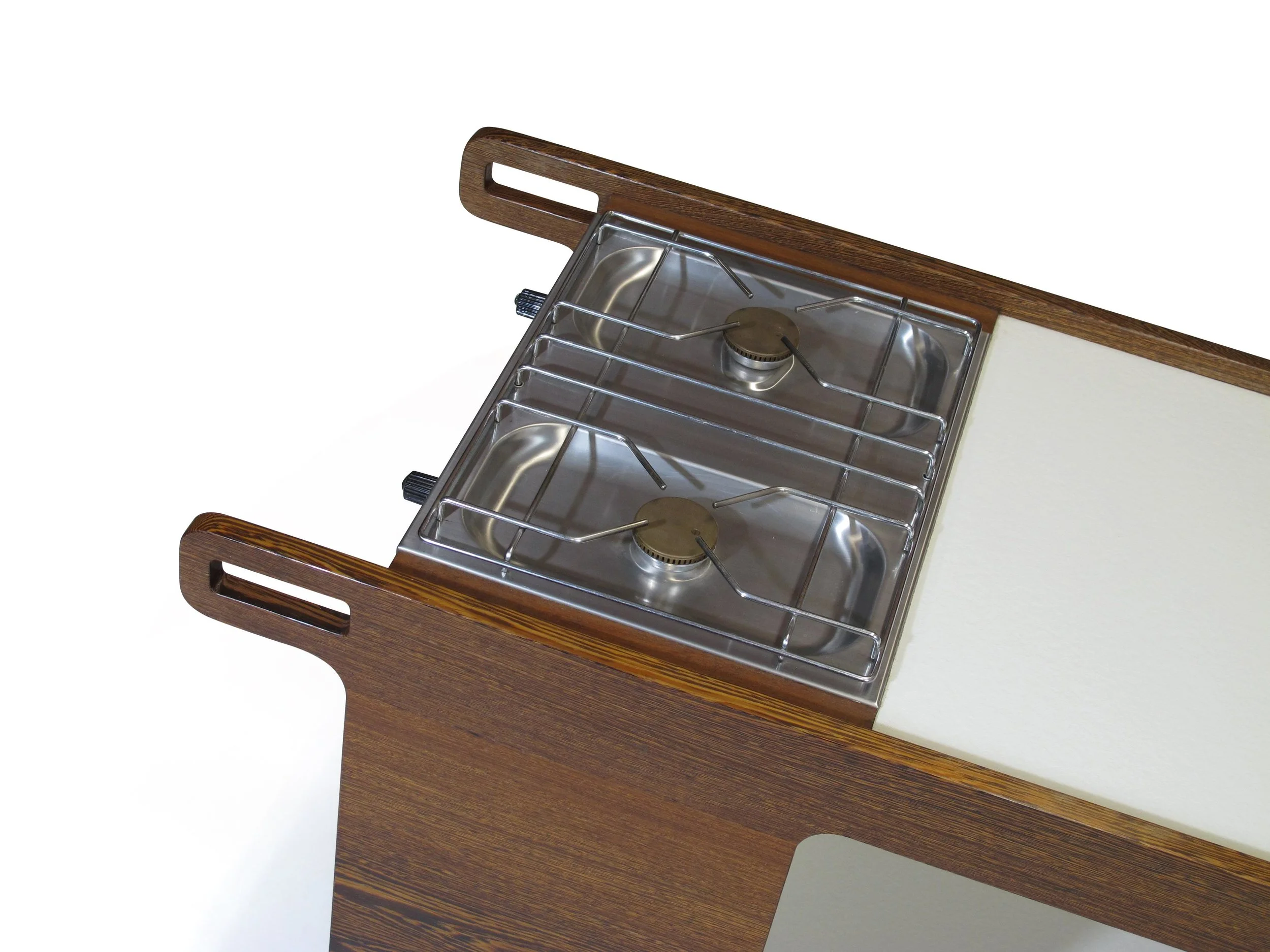 Danish Designed Wenge Chef Cart with Stove - Poolside BBQ 4