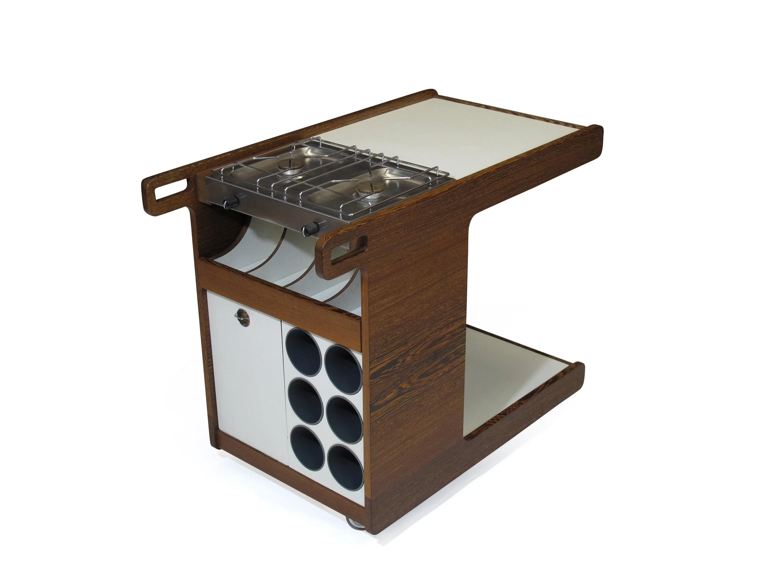 Danish Designed Wenge Chef Cart with Stove - Poolside BBQ 7