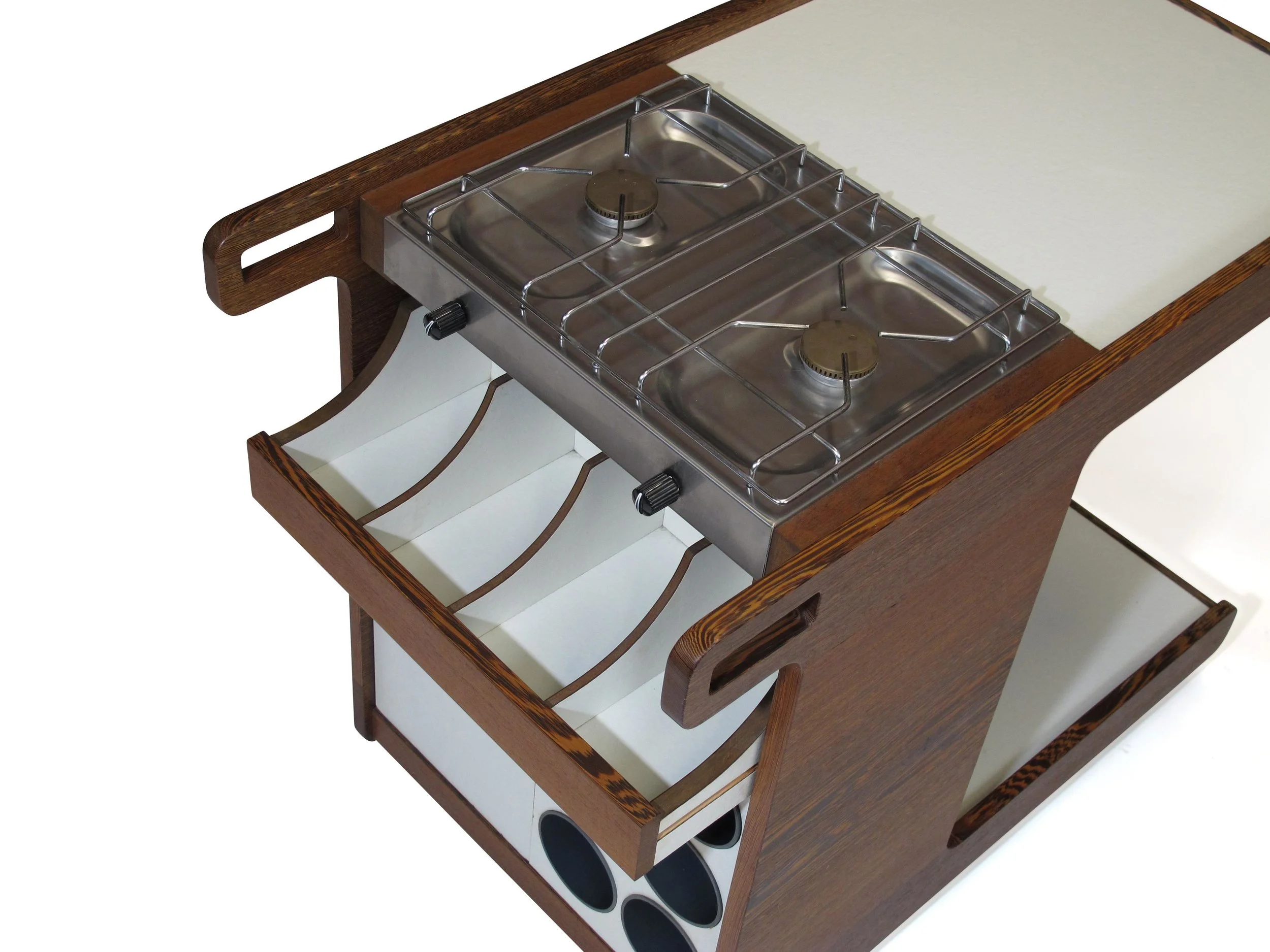 Danish Designed Wenge Chef Cart with Stove - Poolside BBQ 8