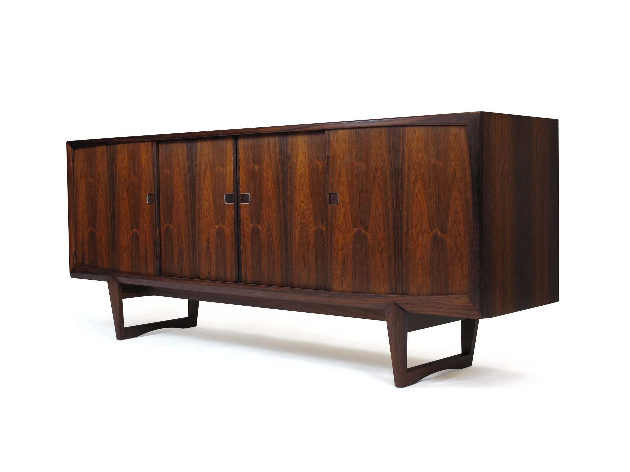 Danish Rosewood Credenza with Metal Pulls 2