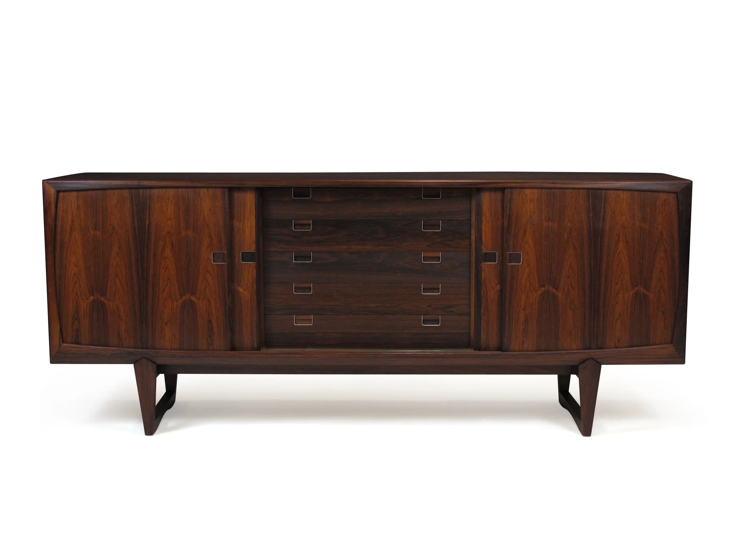 Danish Rosewood Credenza with Metal Pulls 3