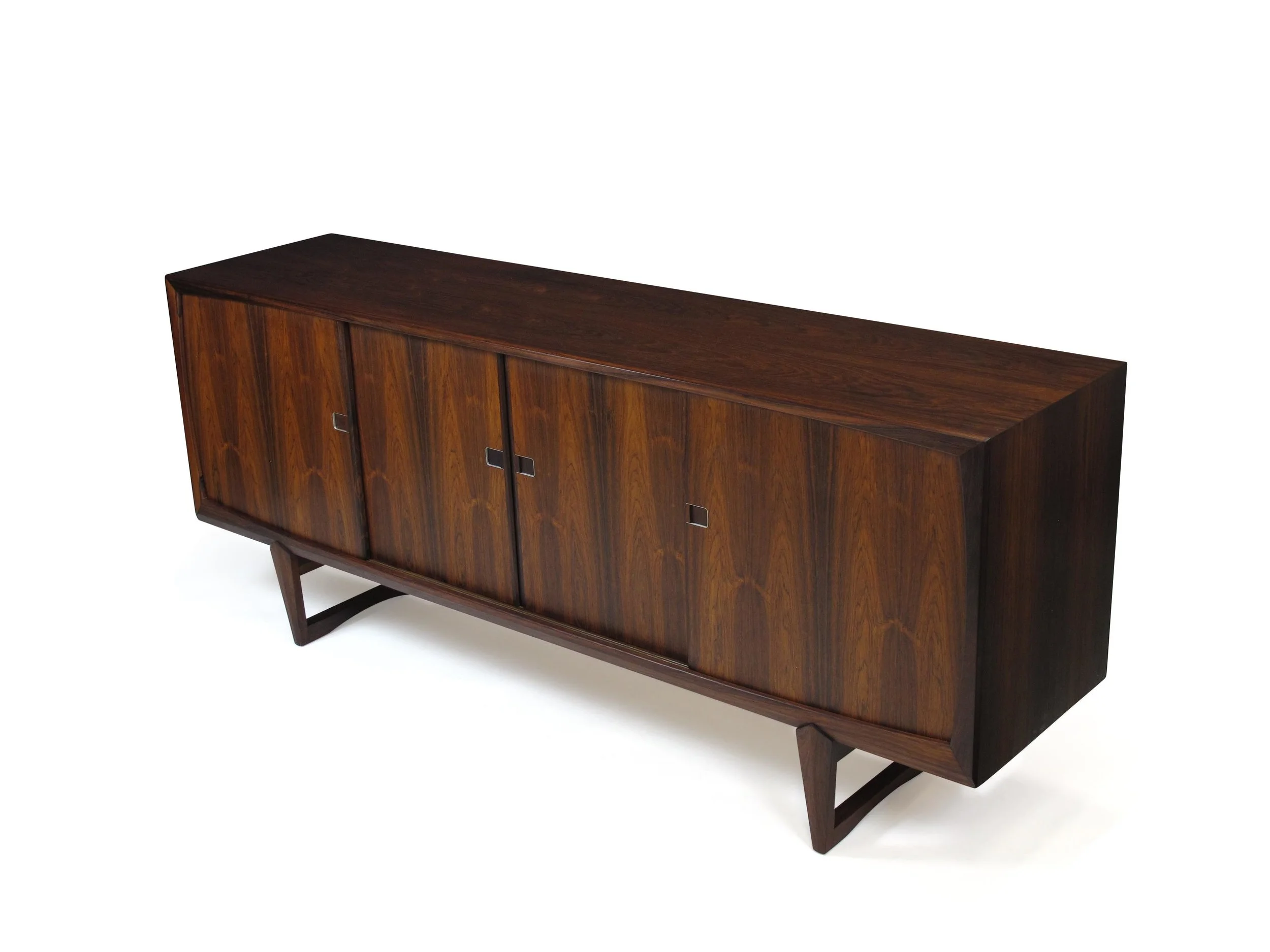 Danish Rosewood Credenza with Metal Pulls 4