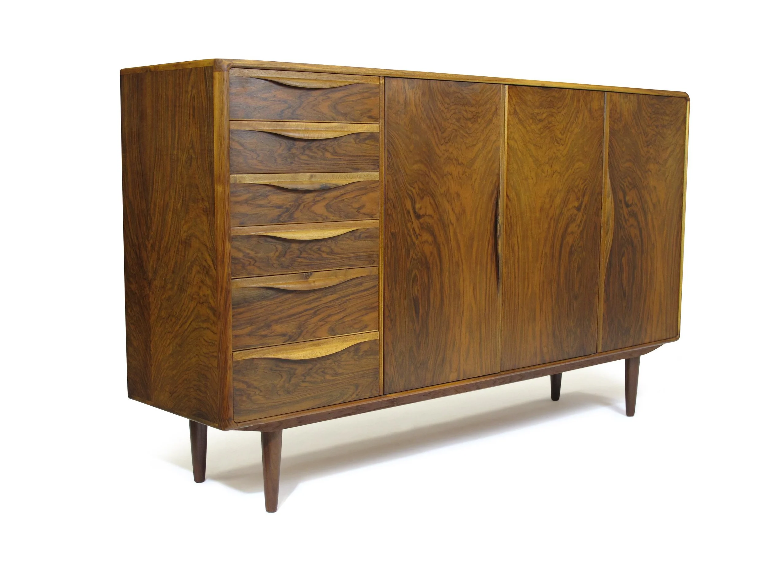 Kurt Ostervig for Brande Mobelfabrik Burled Walnut Cabinet