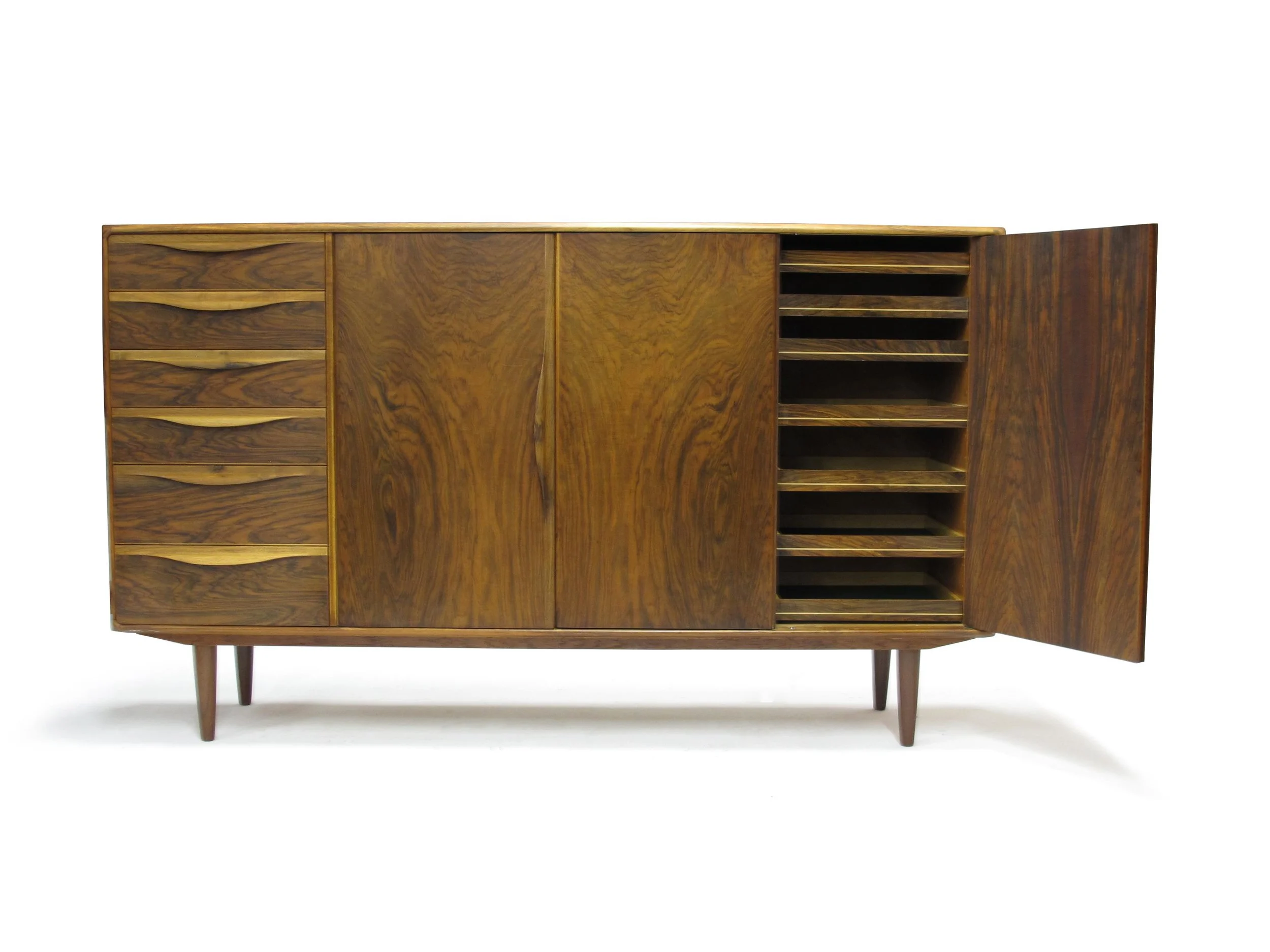 Kurt Ostervig for Brande Mobelfabrik Burled Walnut Cabinet