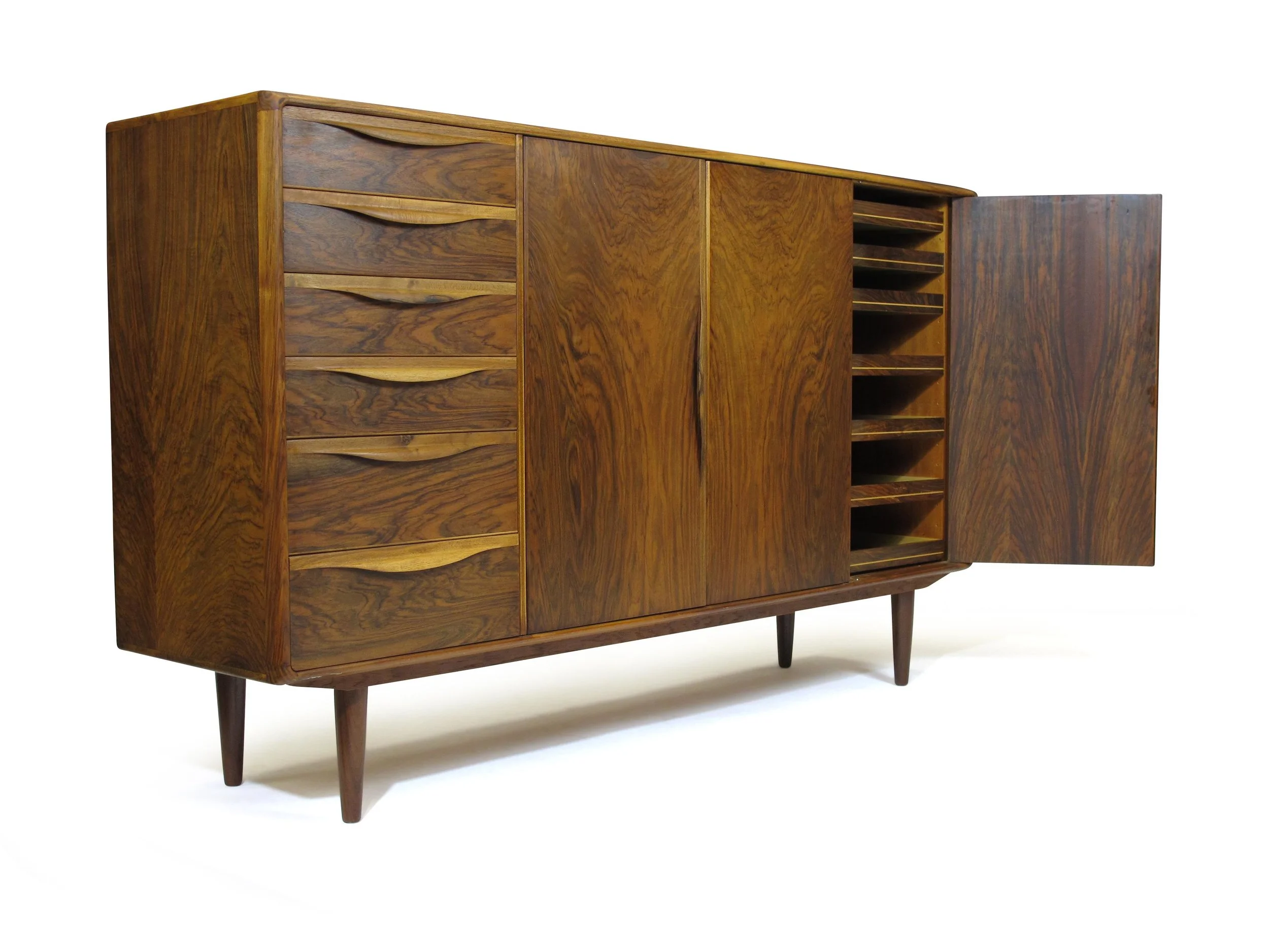 Kurt Ostervig for Brande Mobelfabrik Burled Walnut Cabinet