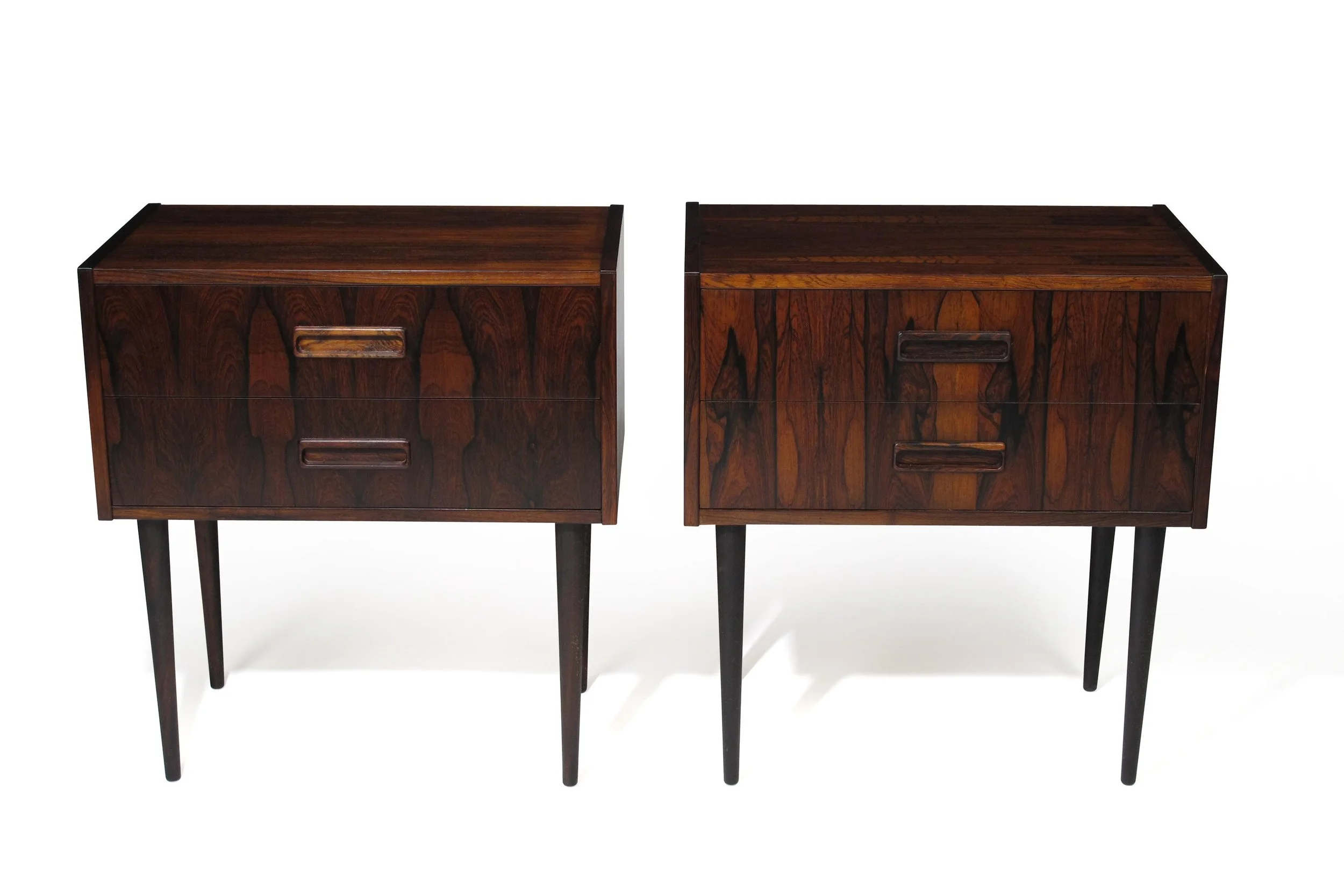 Danish Rosewood Nightstand Bedside Tables with Drawers