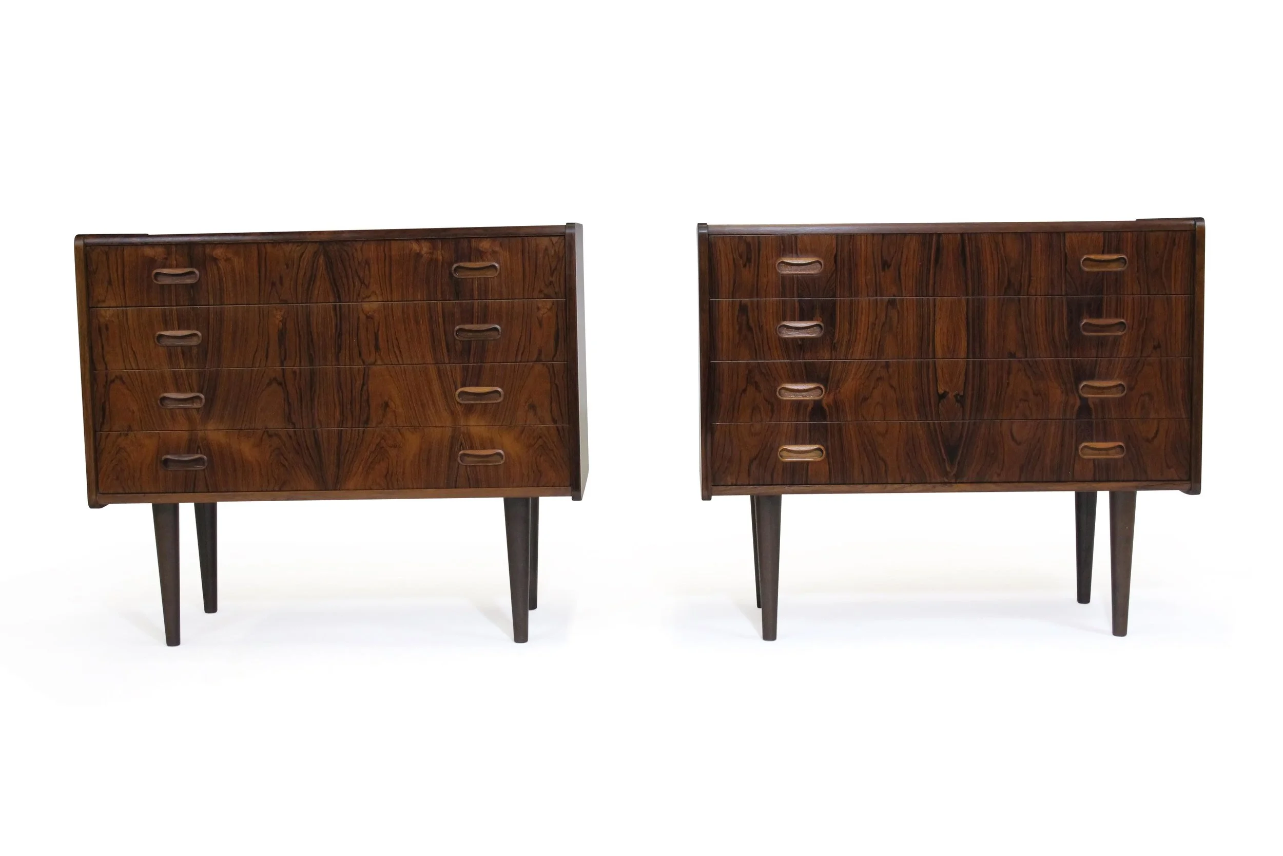 Danish Rosewood Nightstands Cabinets, a Pair