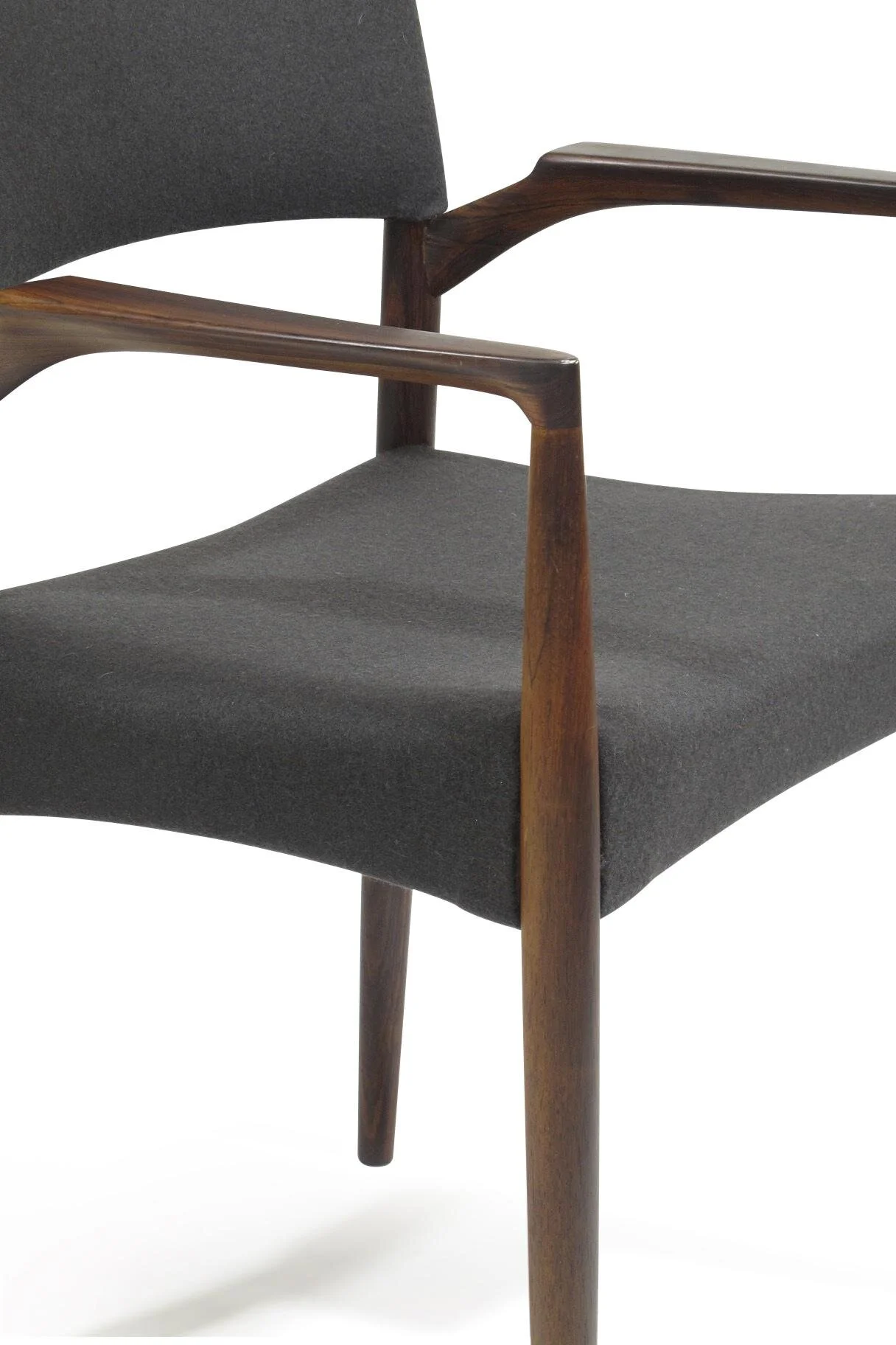 Aksel Bender Madsen Dining Arm Chair in Rosewood and Grey Wool 4
