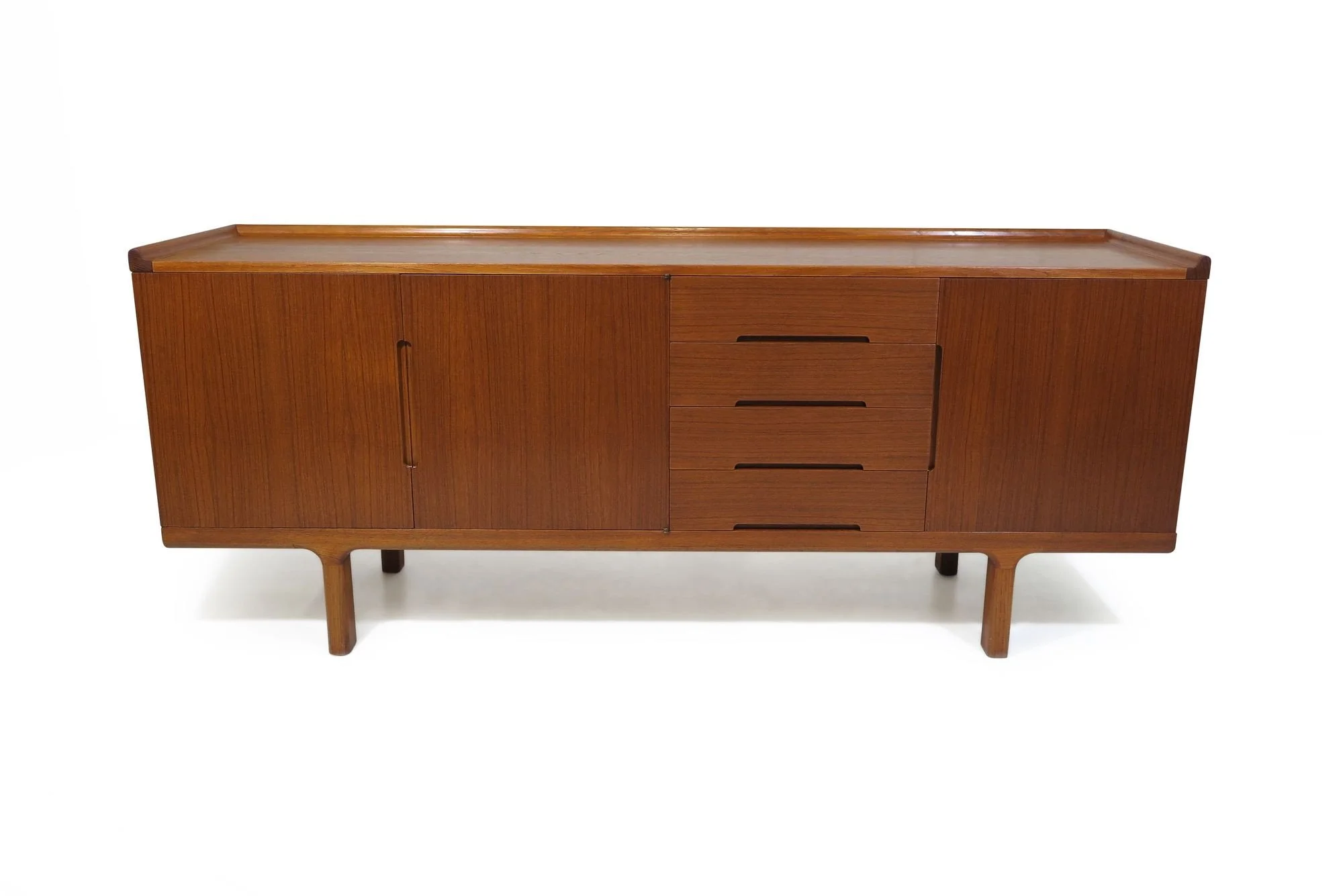 1960's Mid-century Danish Teak Credenza with Doors and Drawers