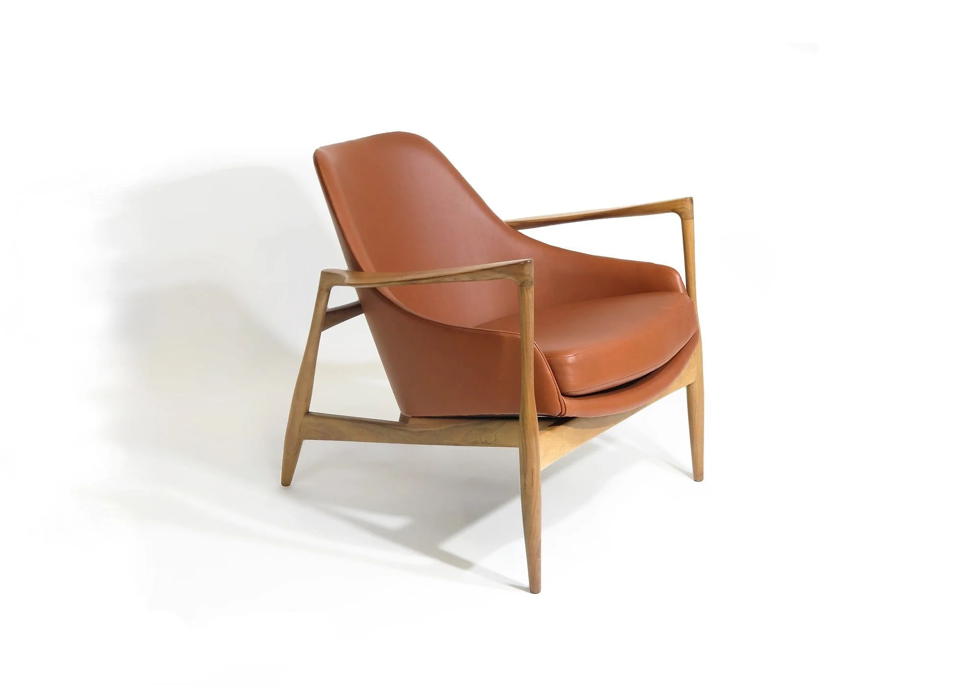 1955 IB Kofod Larsen Lounge Chair in Leather and nut wood — Chris